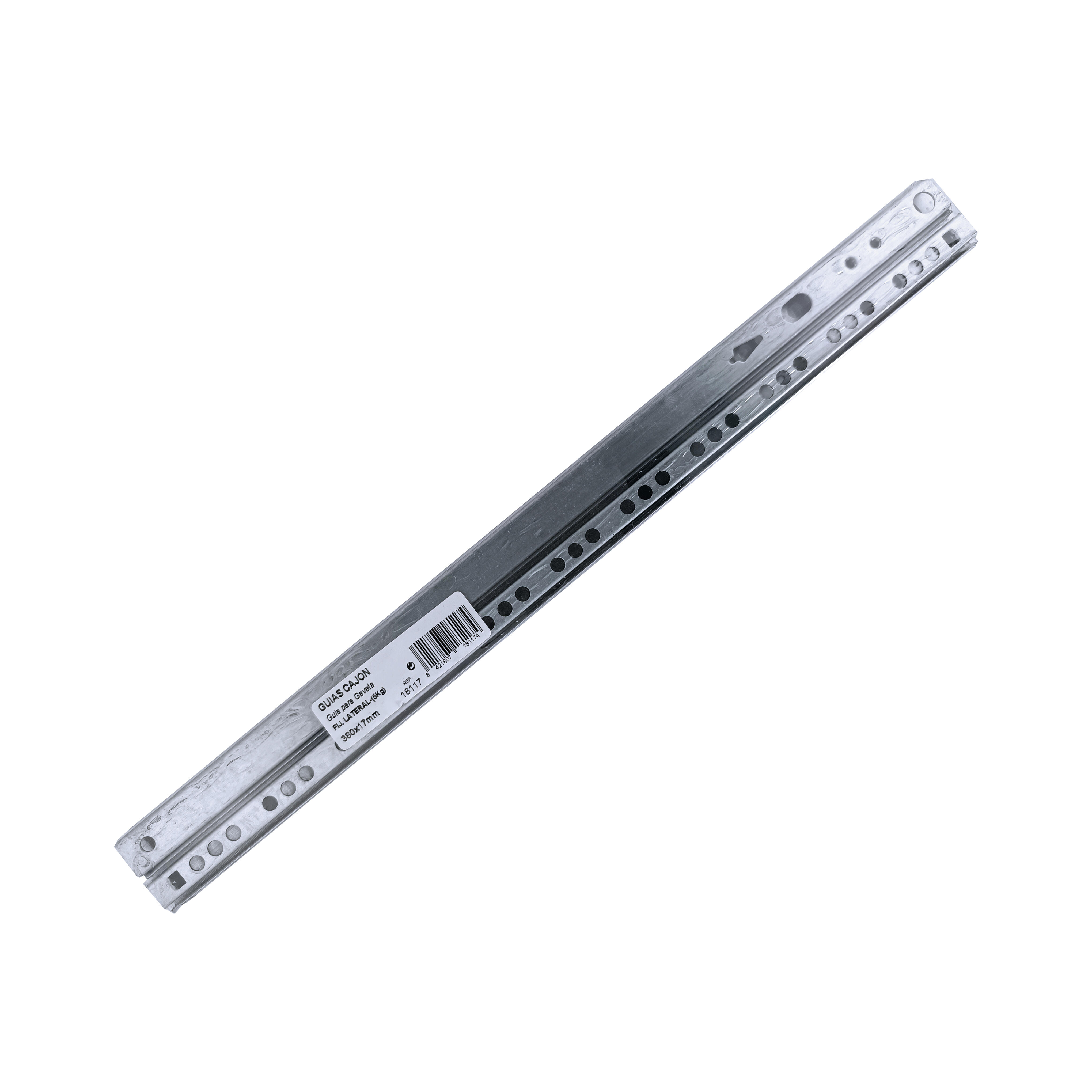 Guía para cajón de bolas 37 cm, apertura parcial; fijación lateral, carga 10 kg - 6