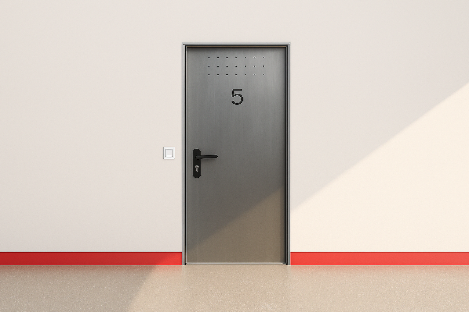 Manilla de placa para puerta Cortafuego de hierro plastificado color negro - 2