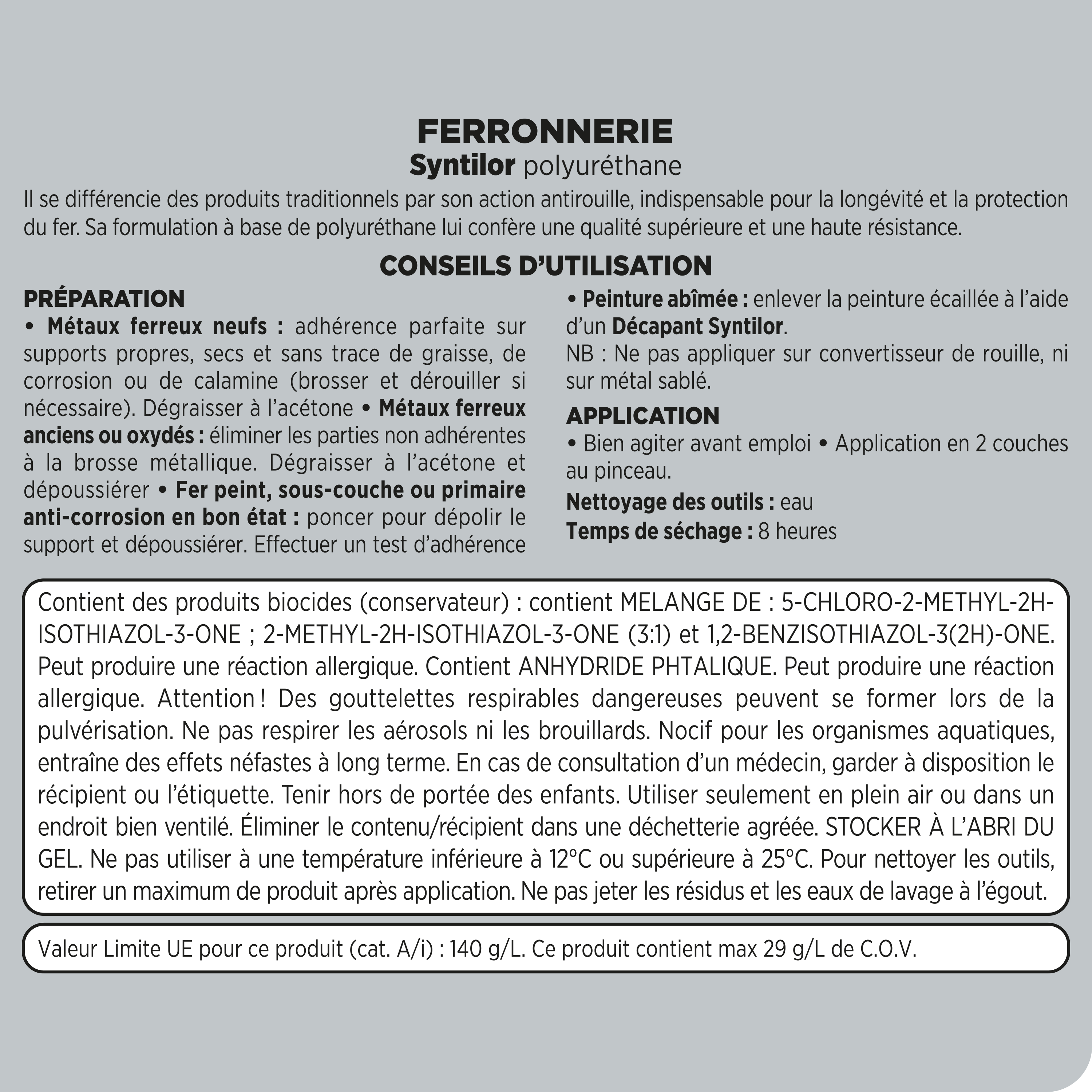 Peinture extérieure fer Ferronnerie SYNTILOR noir ral 9005 satiné 750ml - 5
