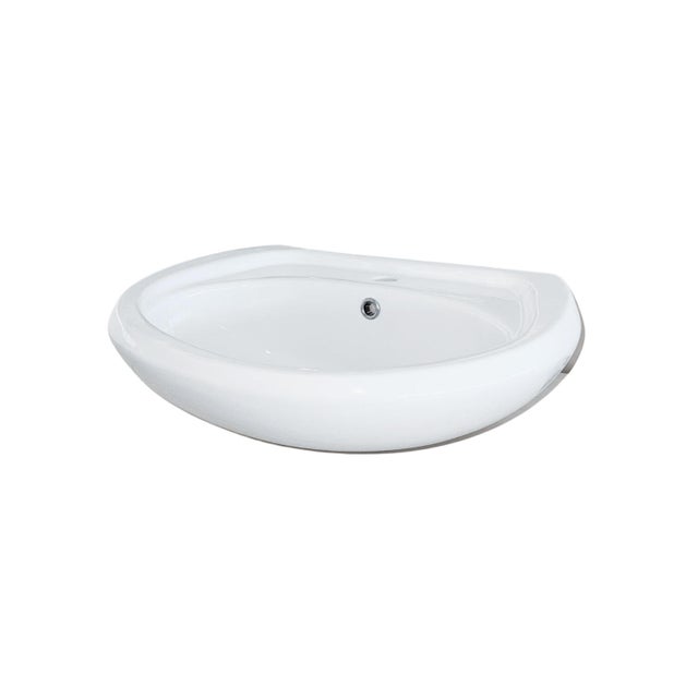 Lavabo sospeso ovale Bea L 55 x H 20.5 x P 48.5 cm in ceramica bianco lucido