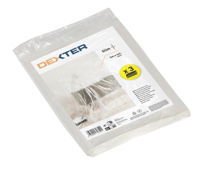 Lot de 3 bâche de protection meuble Couvre meuble 12 microns DEXTER L.5 x l.4m