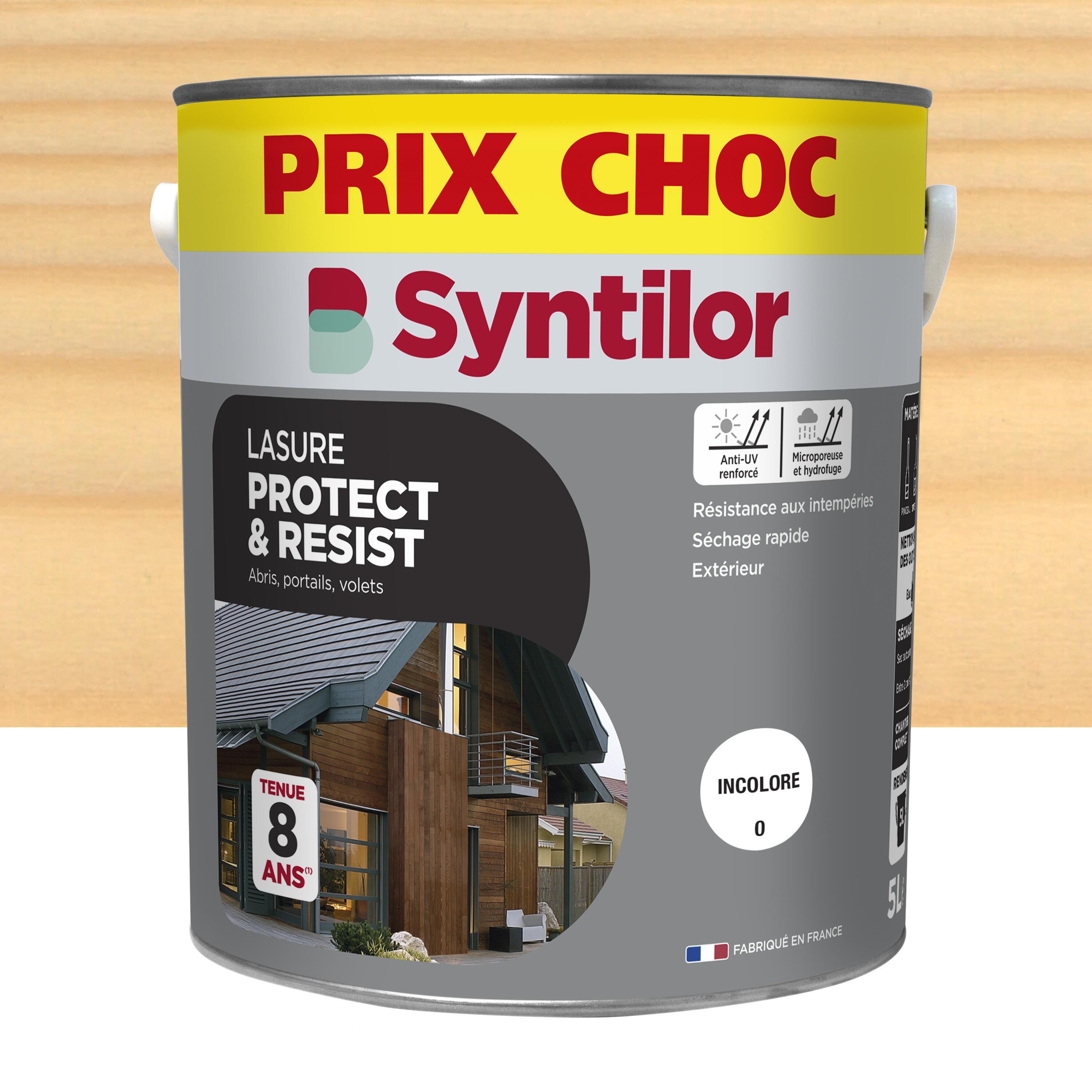 Lasure SYNTILOR Protect & resist 8 ans incolore satiné 5 l | Leroy Merlin