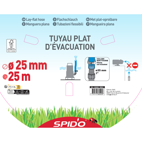 Tuyau d'évacuation L.25 m Diam.25 mm - 4