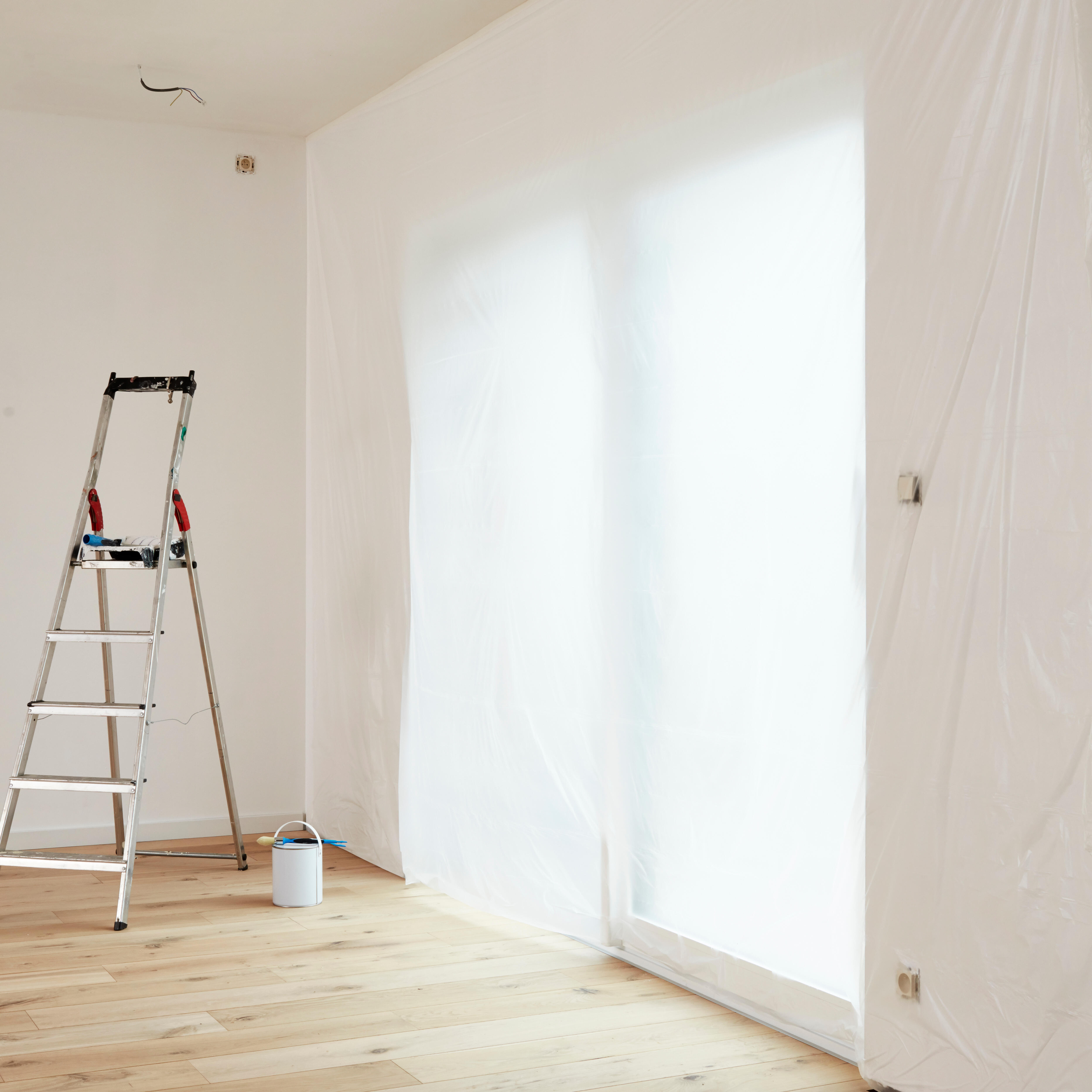 Bâche de protection avec ruban de masquage DEXTER, L.20 x l.2.7 m - 2