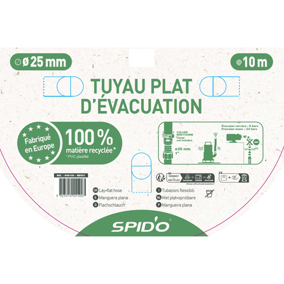 Tuyau d'évacuation L.10 m Diam.25 mm - 4