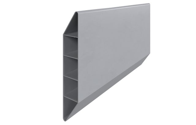 Lame de clôture persiennée pvc gris Cléa, L.150 x Ht.16 cm x Ep. 30 mm