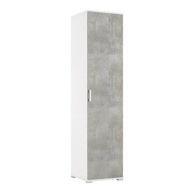 Mobile Multiuso L 45 x H 195 x P 45 cm grigio cemento e bianco