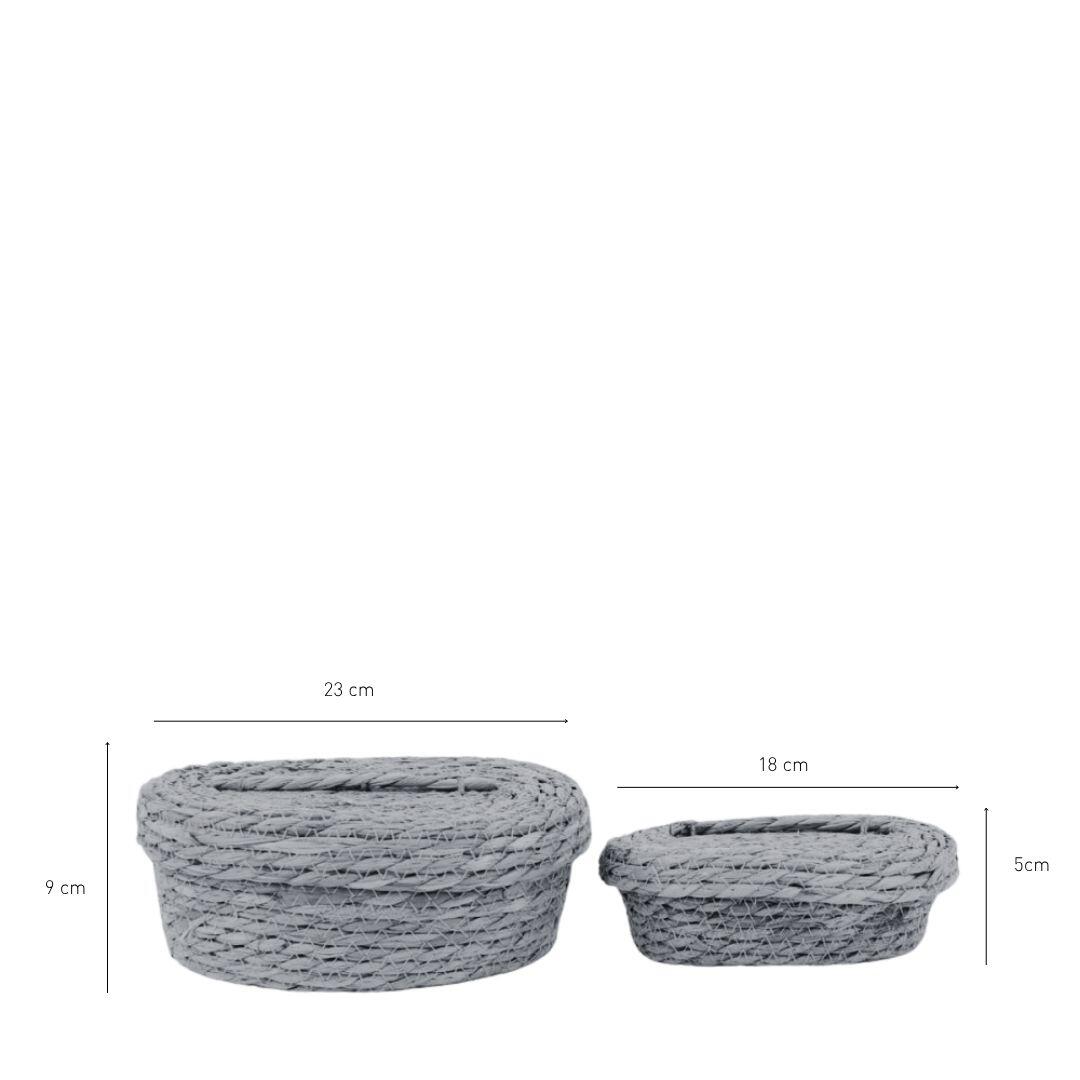 Lot de 2 paniers marron l.15 x P.23 x H.9 cm AZAO - 3