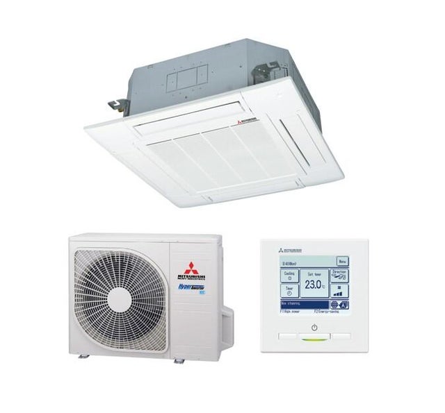 Aire acondicionado cassette 90x90 Mini Mitsubishi Heavy Industries 1X1 FDT50VHNX-W TACTIL  R32 A++/A+++ (4300F/4644K).