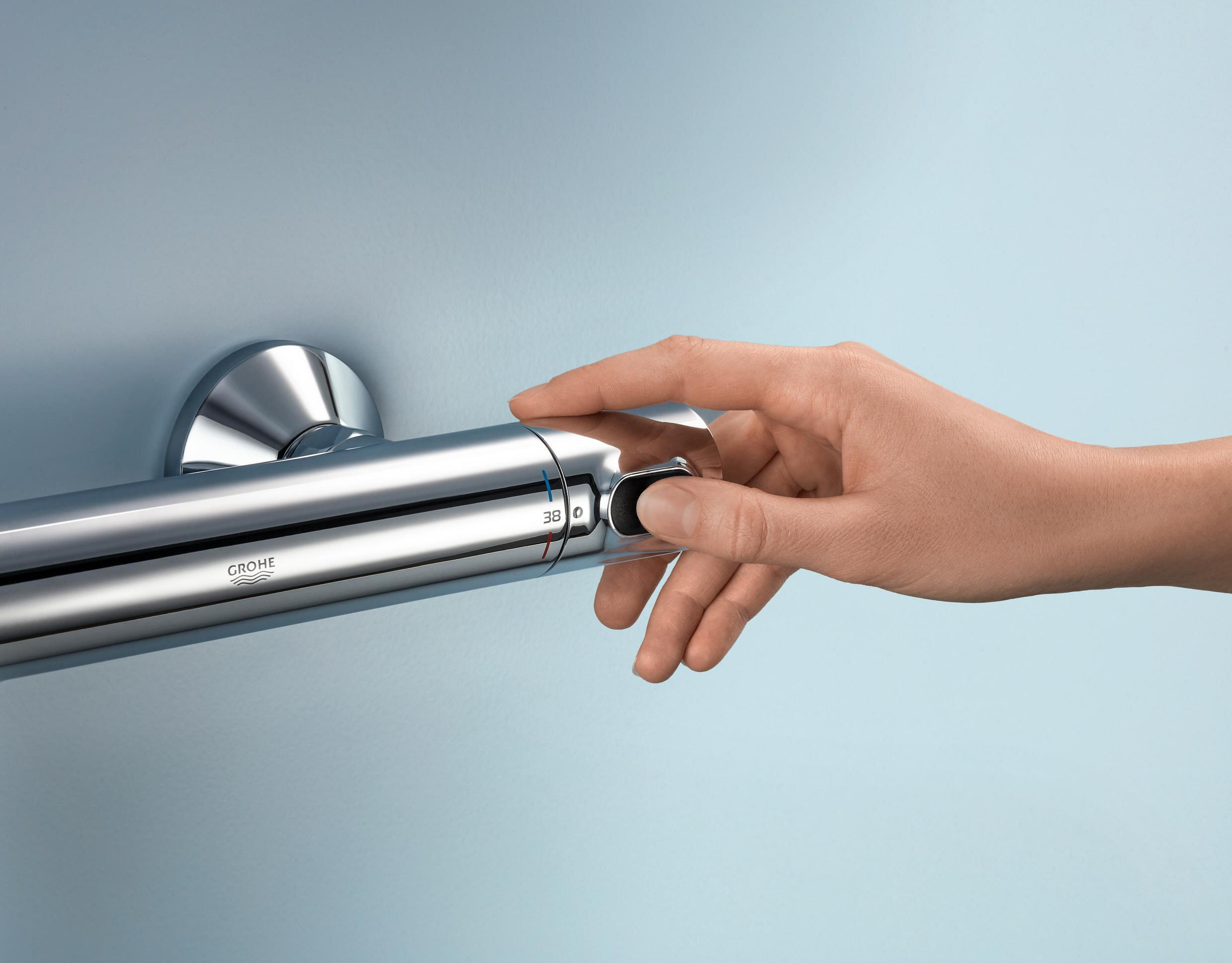 Ensemble barre et robinet thermostatique chrome Precision flow quickfix GROHE - 3