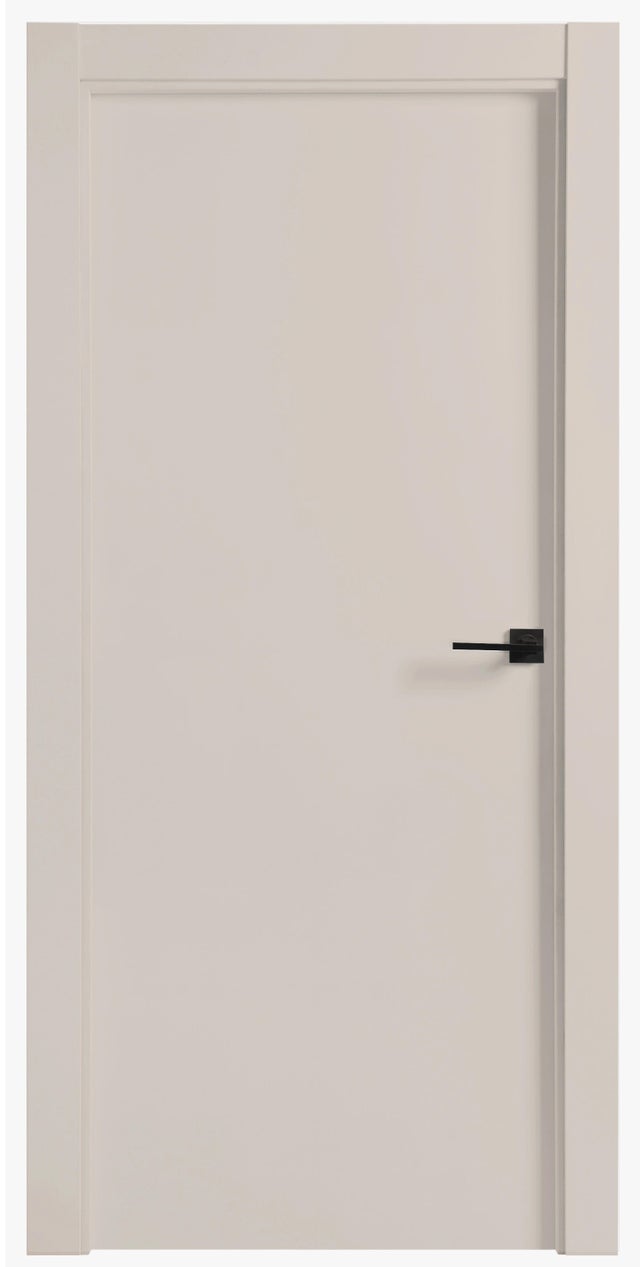 Puerta de interior abatible ciega maciza melamina antihuellas Line Plus Oasis beige apertura izquierda cerco 7x3 anchura 82.5cm