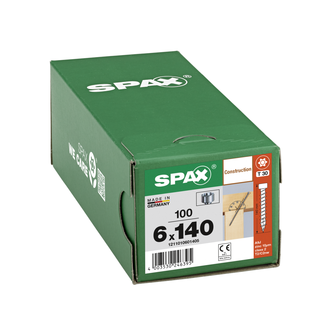 Vis construction bois IN.FORCE acier zingué Diam. 6 x 140 mm Boîte de 100 - SPAX - 2