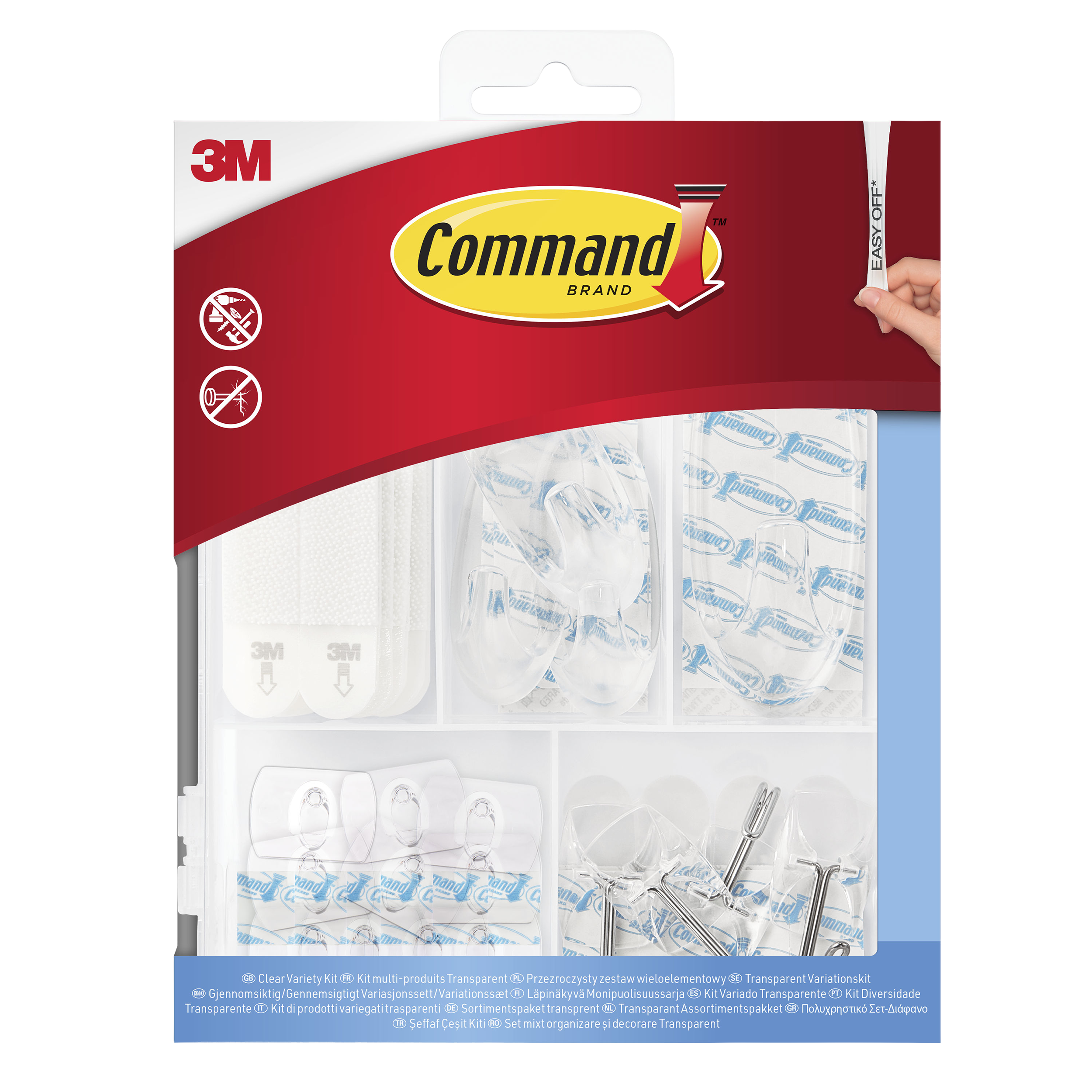 Command Zestaw uniwersalny transparentny rzepy ,haki