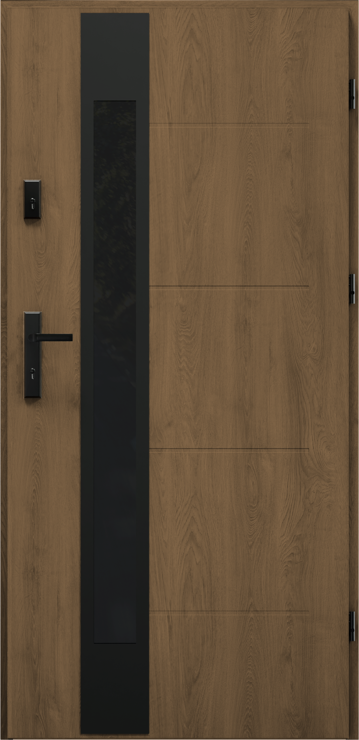 Drzwi zewnętrzne stalowe wejściowe 90 prawe S68 Bella Toffee O.K.DOORS