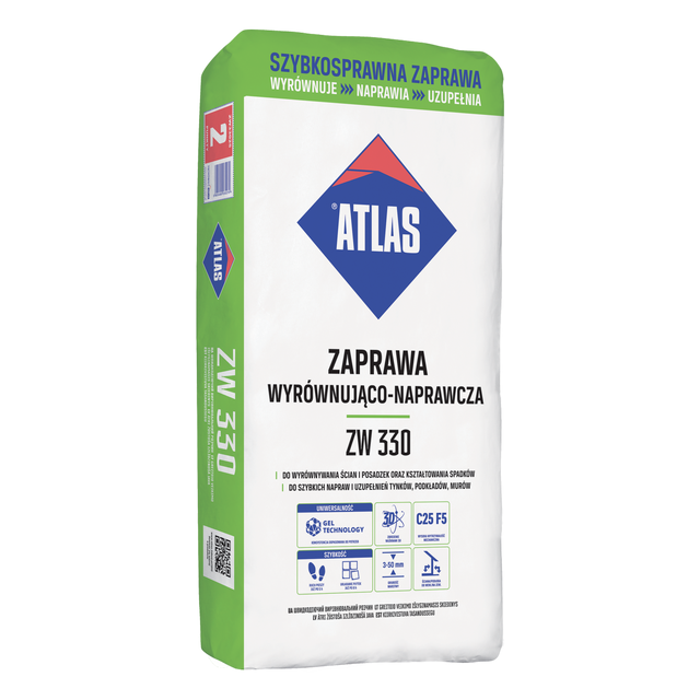 Zaprawa wyrównująca do ścian – masa ZW 330 25 kg Atlas