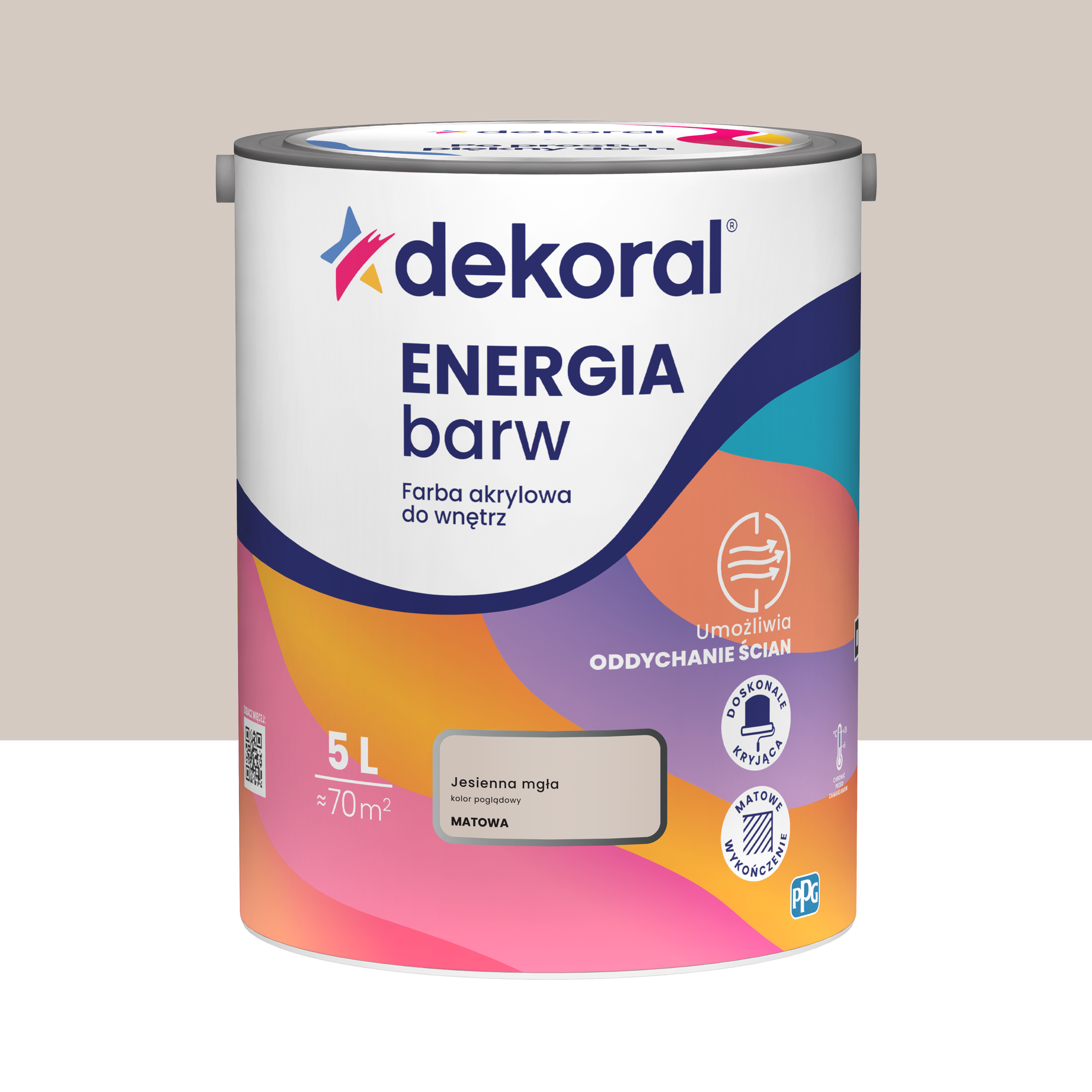 Farba Dekoral Energia Barw Jesienna mgła 5 l Akrylowa