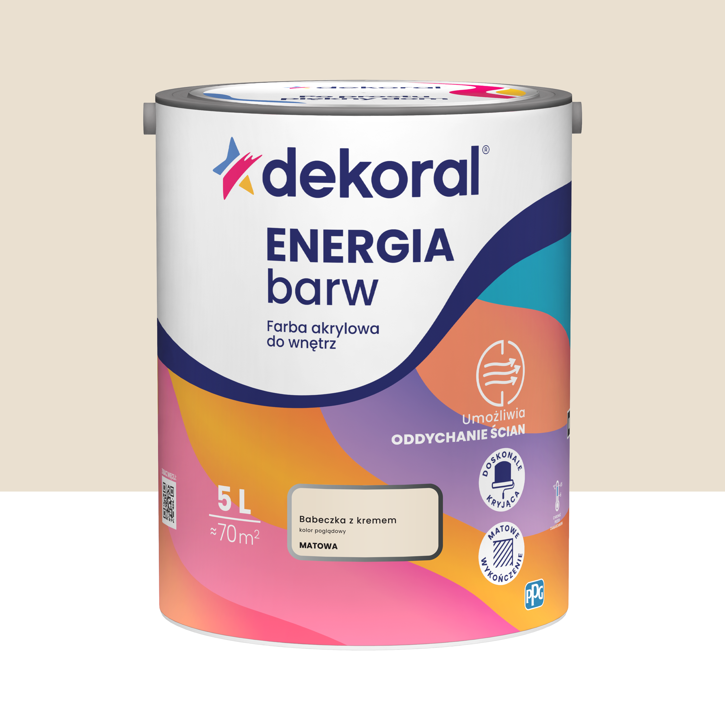 Farba Dekoral Energia Barw Babeczka z kremem 5 l Akrylowa