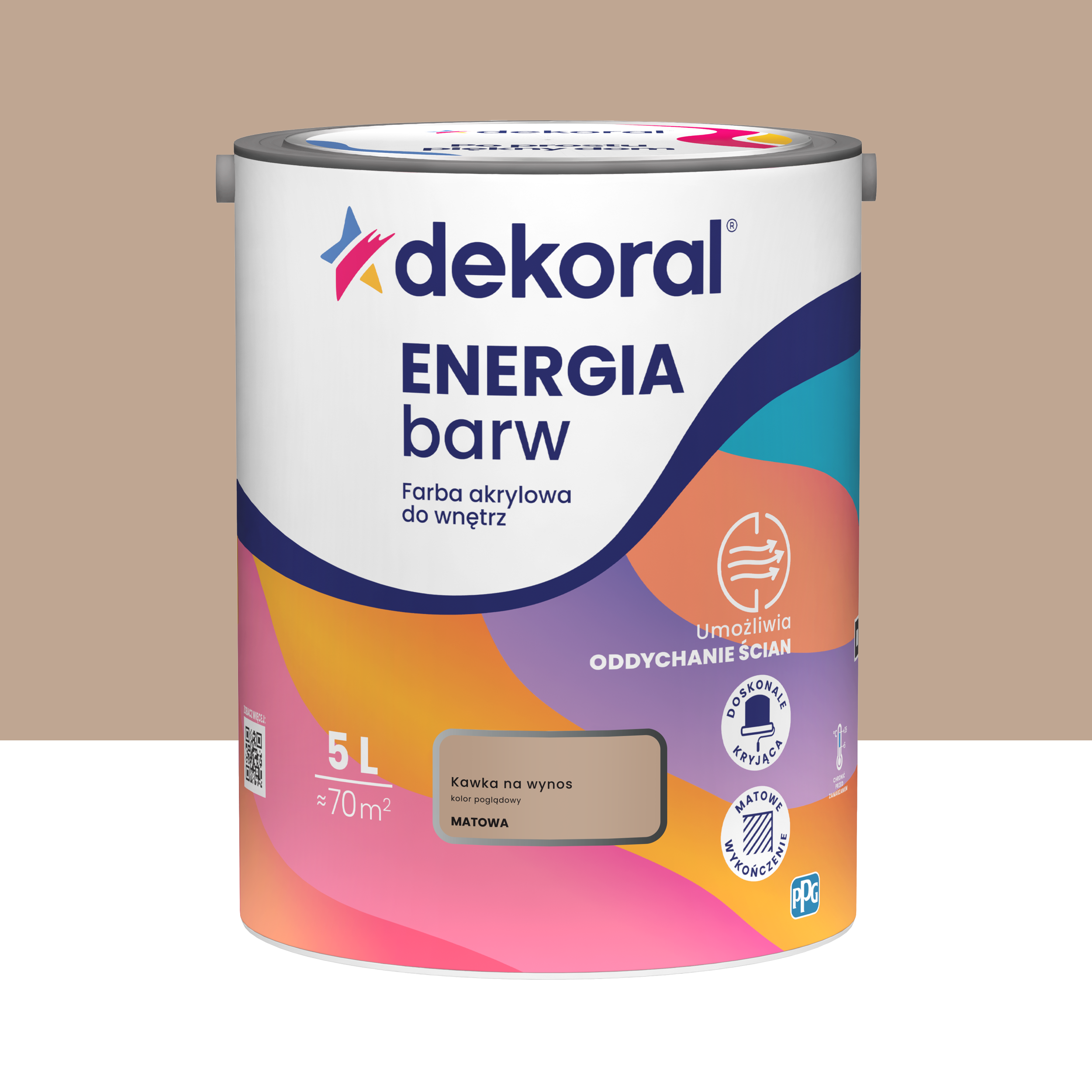 Farba Dekoral Energia Barw Kawka na wynos 5 l Akrylowa