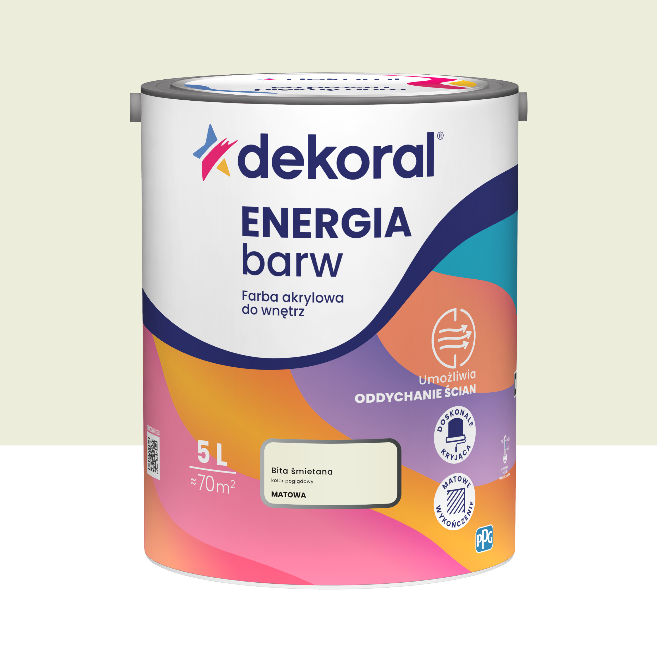 Farba Dekoral Energia Barw Bita śmietana 5 l Akrylowa