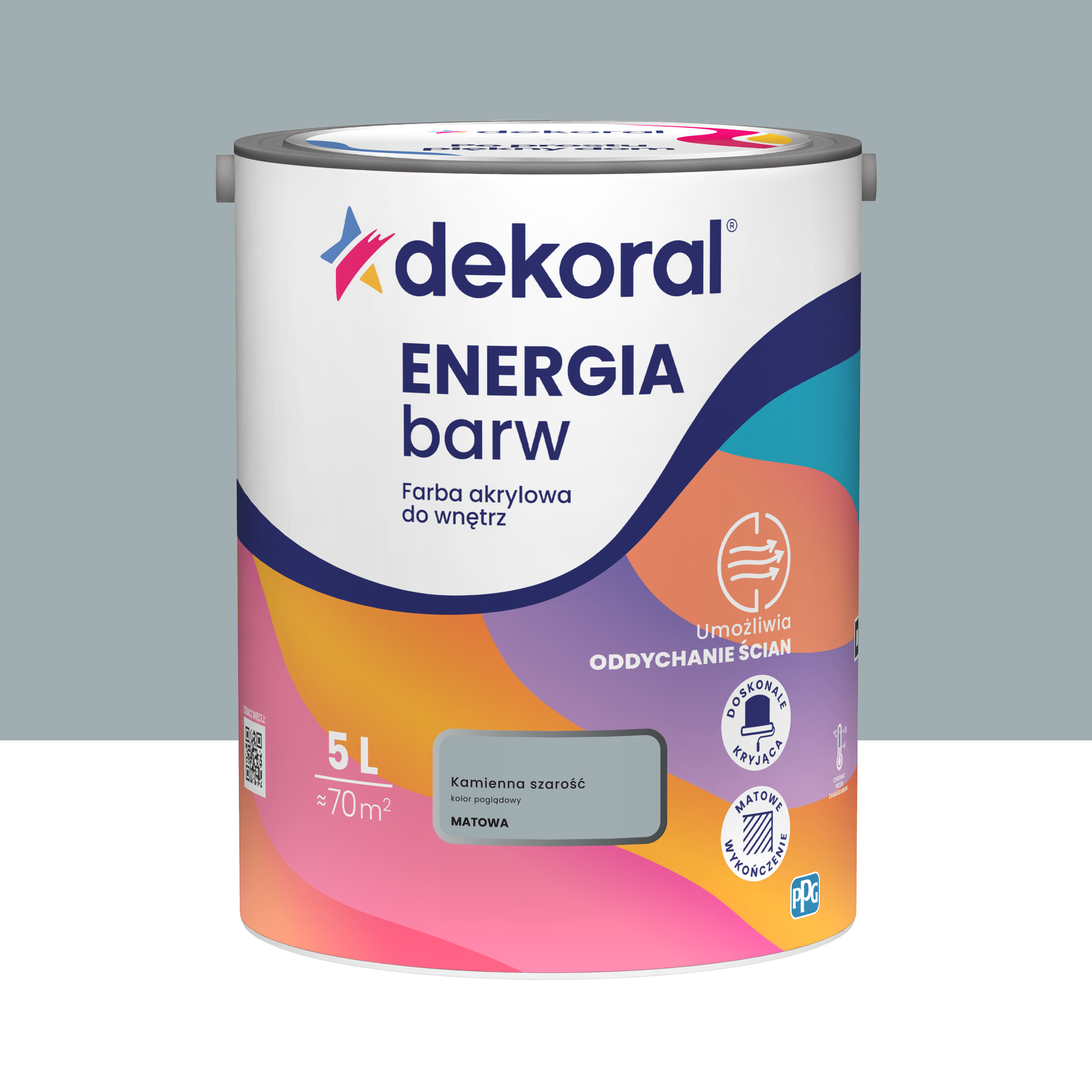 Farba Dekoral Energia Barw Kamienna szarość 5 l Akrylowa