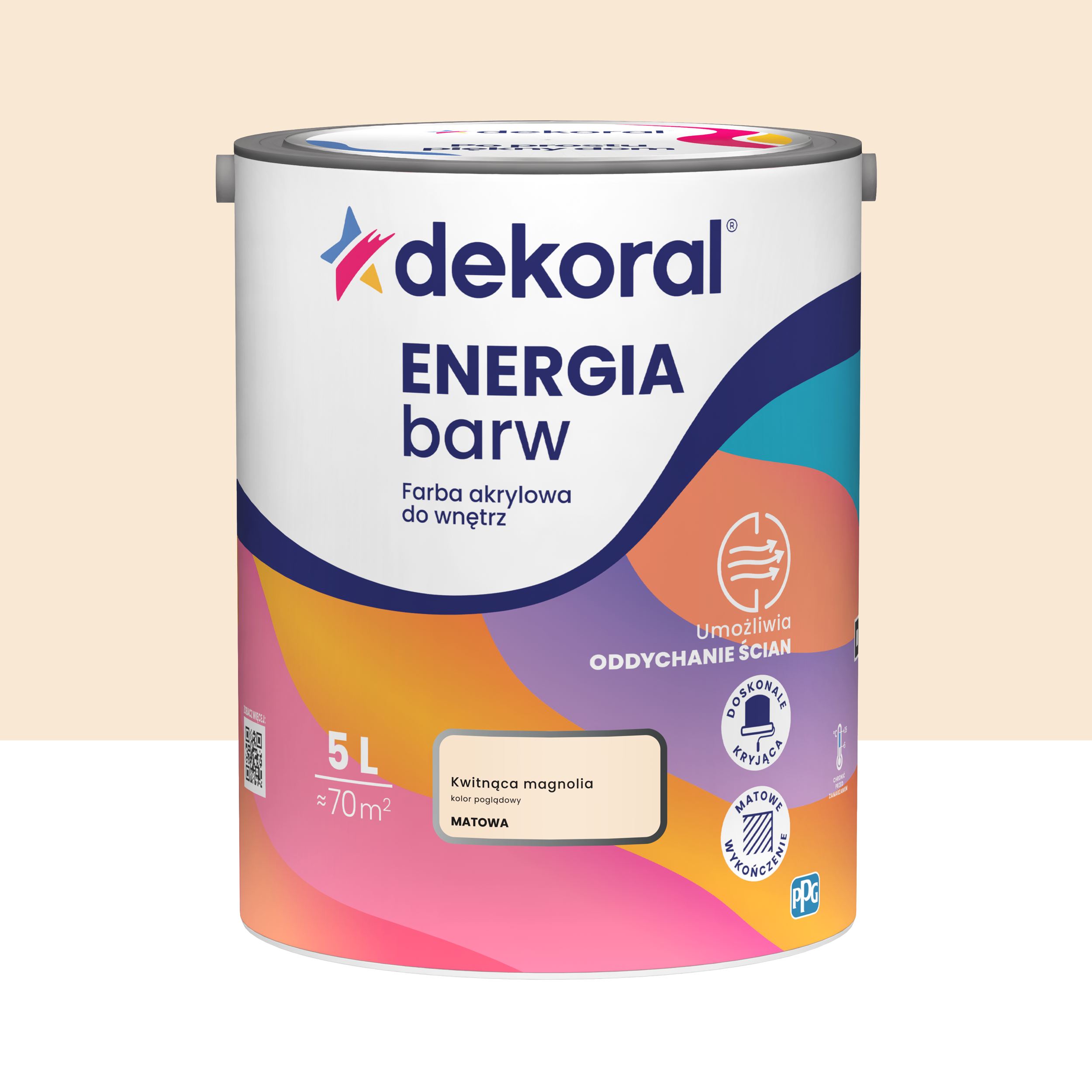 Farba Dekoral Energia Barw Kwitnąca Magnolia 5 l Akrylowa