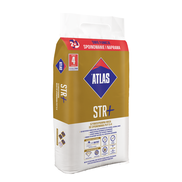 Szybkosprawna masa do spoinowania płyt g-k ATLAS STR+ 5 kg