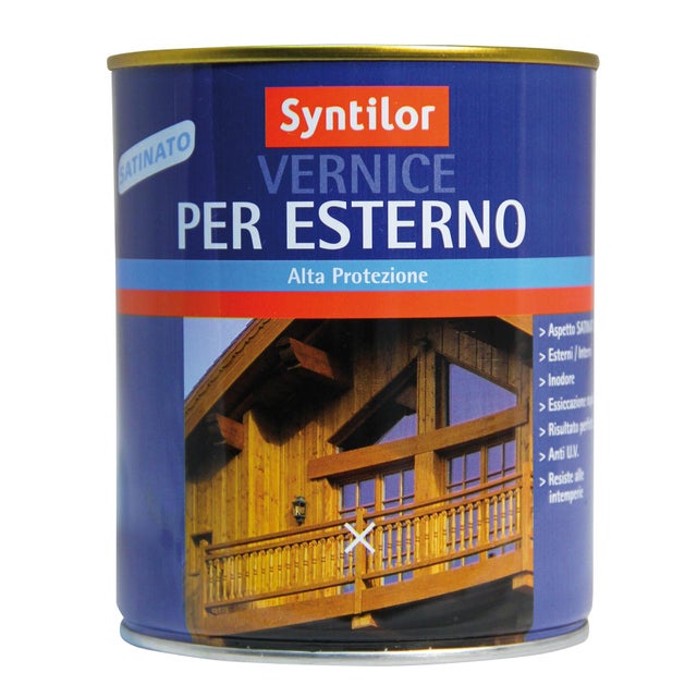 Vernice per legno da esterno SYNTILOR Alta Protezione rovere satinato 0.250 lt