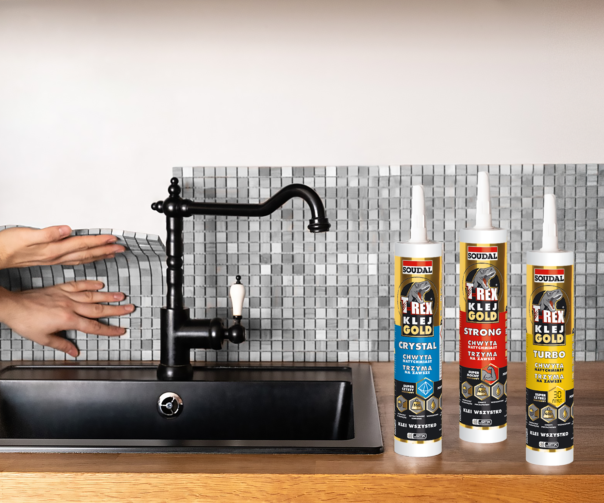 Klej montażowy hybrydowy T-Rex Gold Turbo 290 ml Soudal - 3