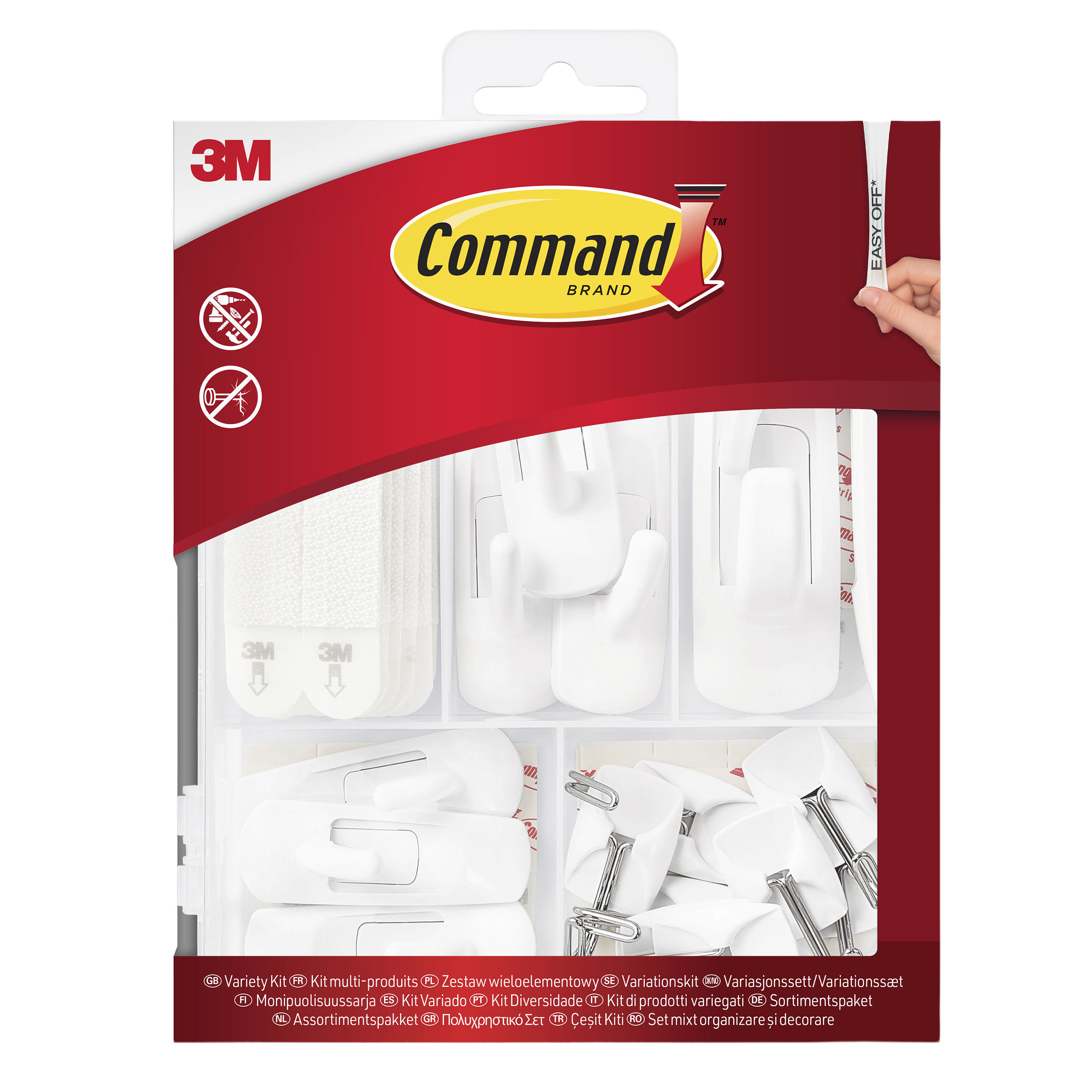 Command Zestaw uniwersalny biały rzepy ,haki
