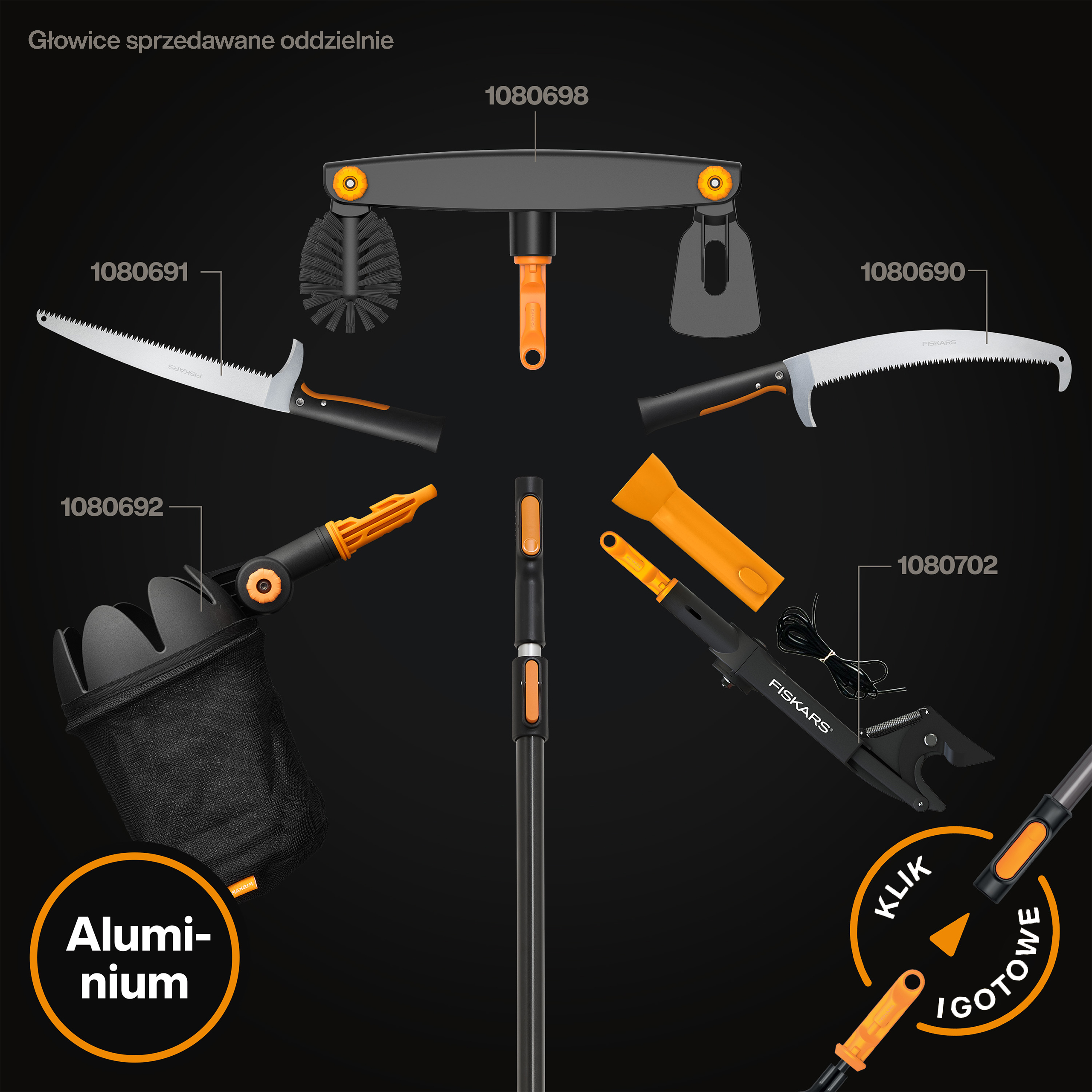 Trzonek teleskopowy L OneClick Fiskars - 12