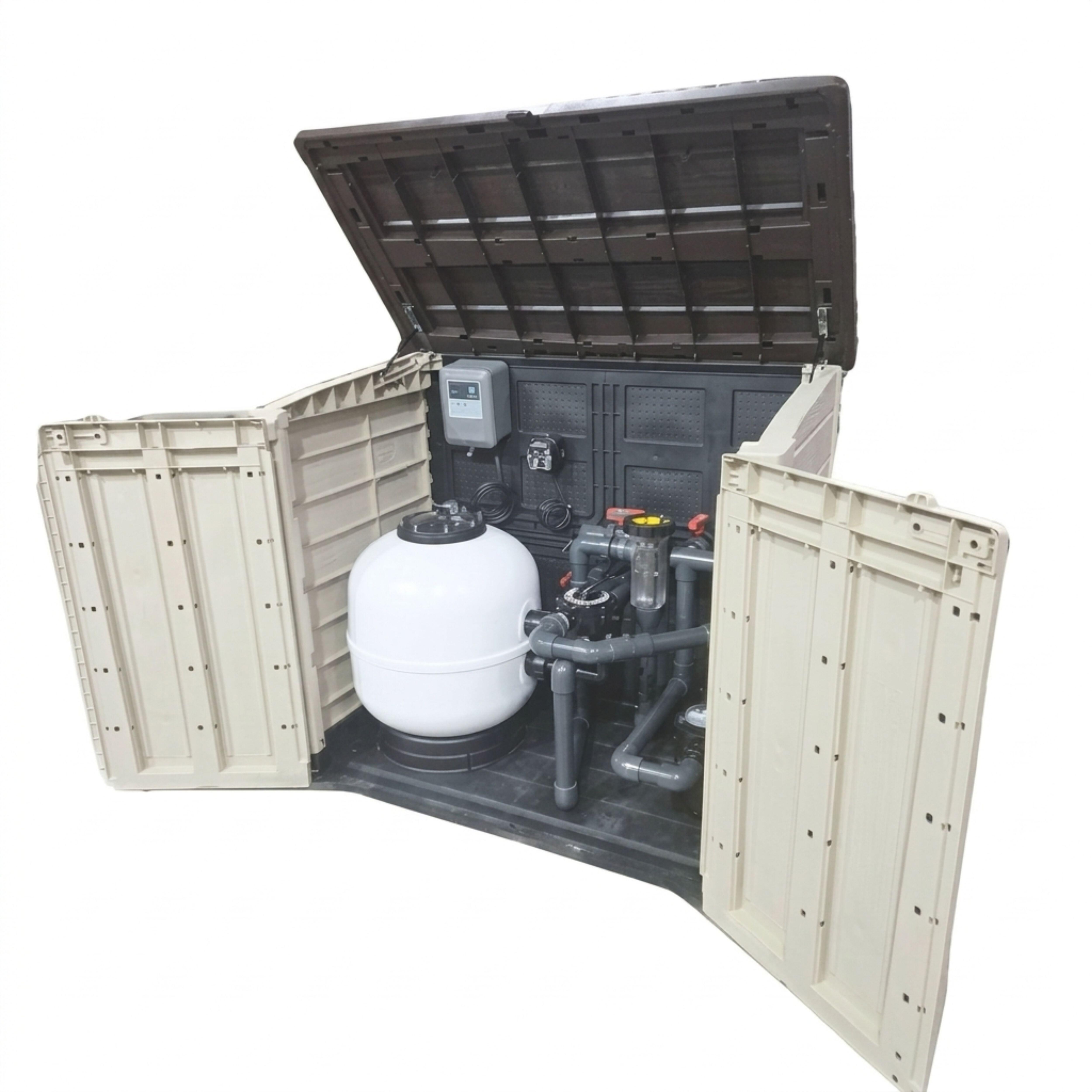 CASETA EXTERIOR CON FILTRO LAMINADO 600MM+ BOMBA 1CV+ CLORADOR+PH ZODIAC - 2