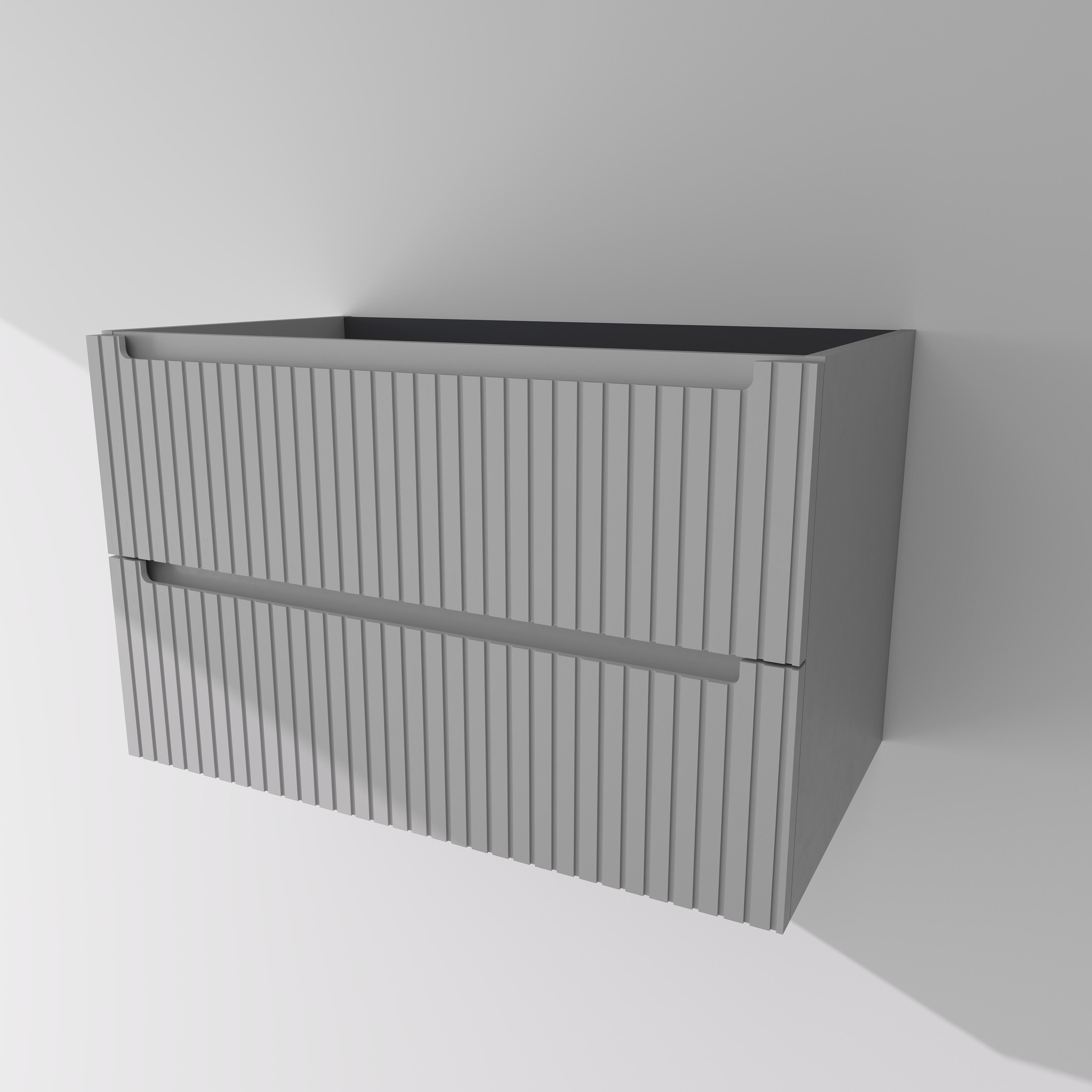 MUEBLE DE BAÑO BLUR 80CM GRIS 2 CAJONES - 9