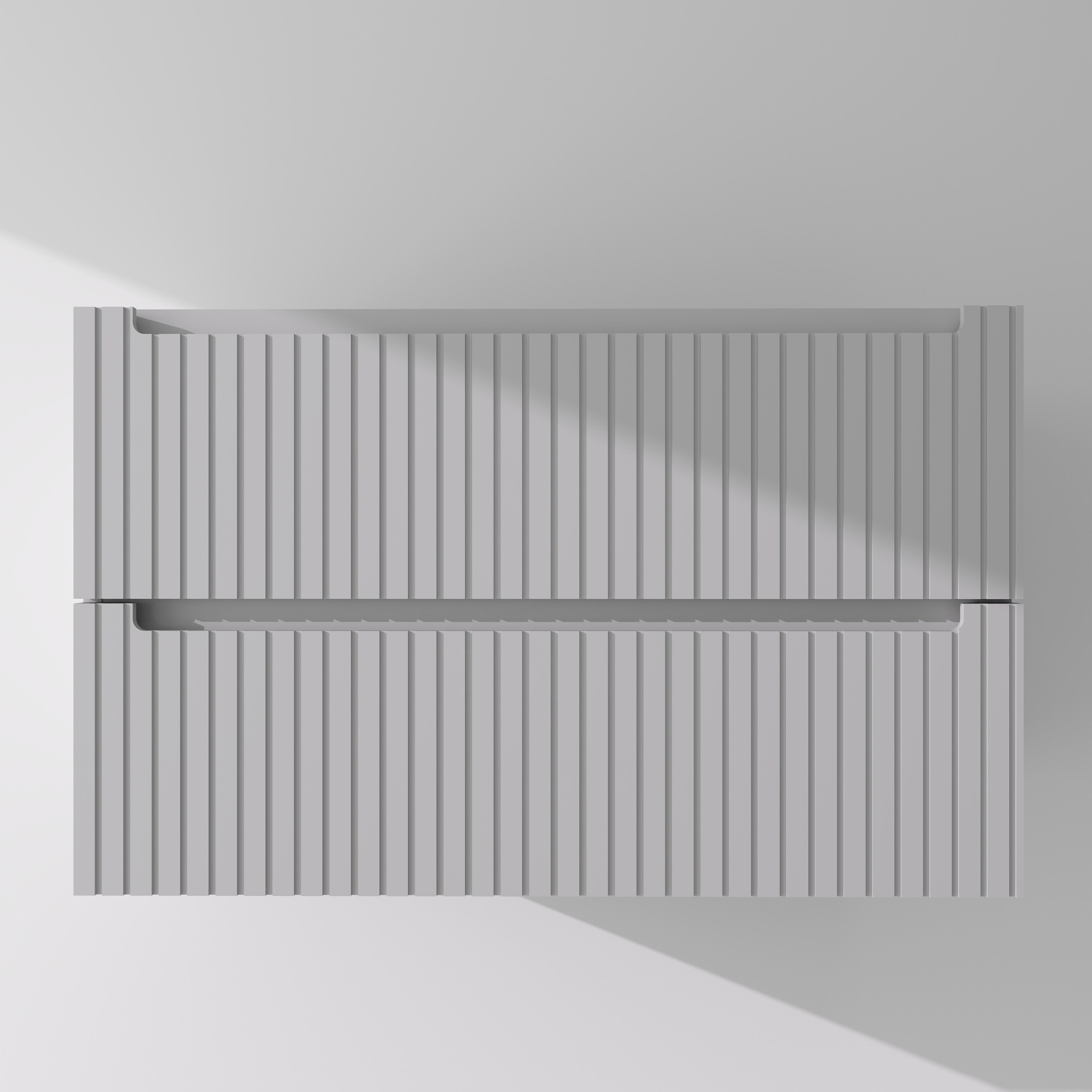 MUEBLE DE BAÑO BLUR 80CM GRIS 2 CAJONES - 4
