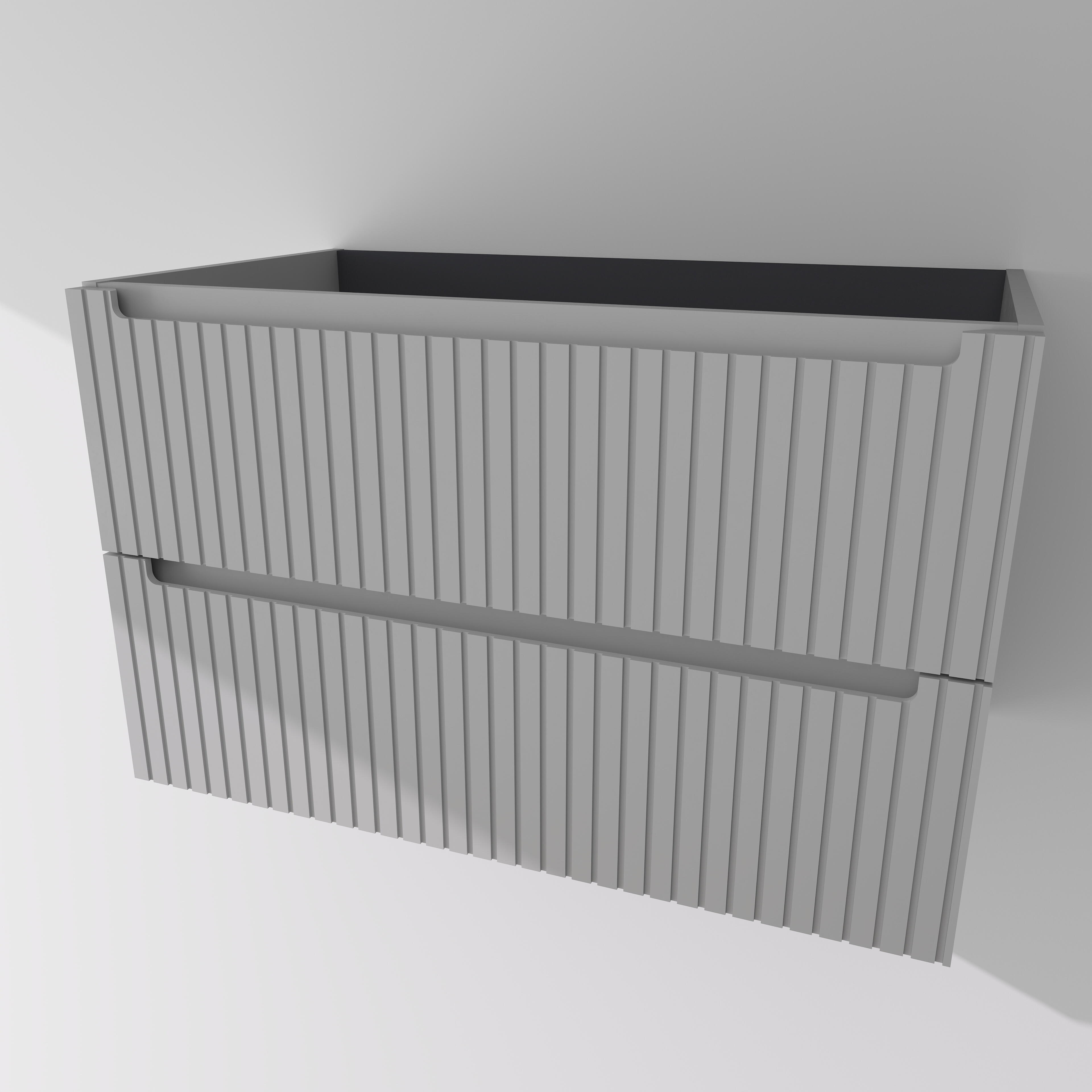 MUEBLE DE BAÑO BLUR 100CM GRIS 2 CAJONES - 9