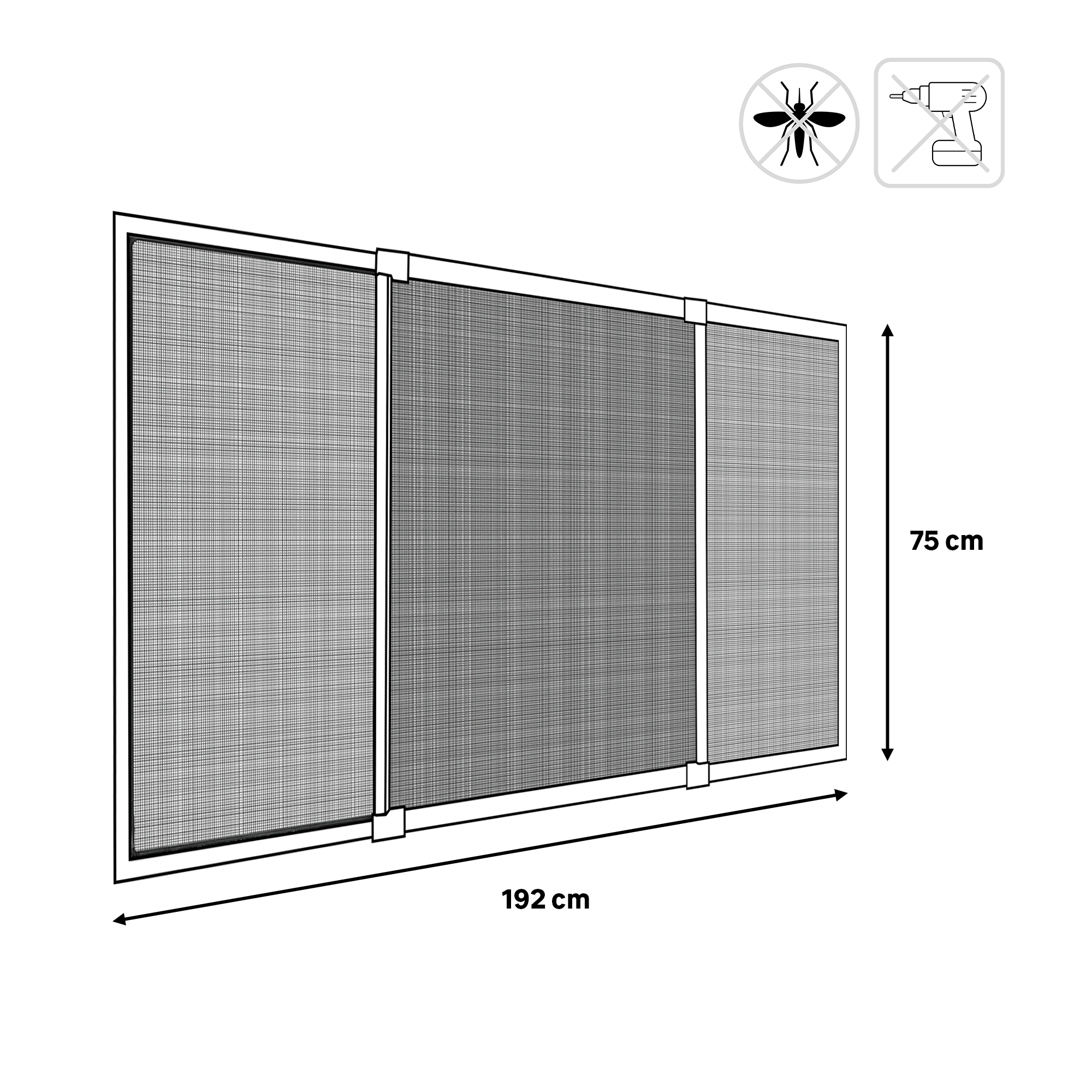Mosquitera extensible de 75x100-192cm de aluminio gris para ventana tela fibra vidrio negra - 3