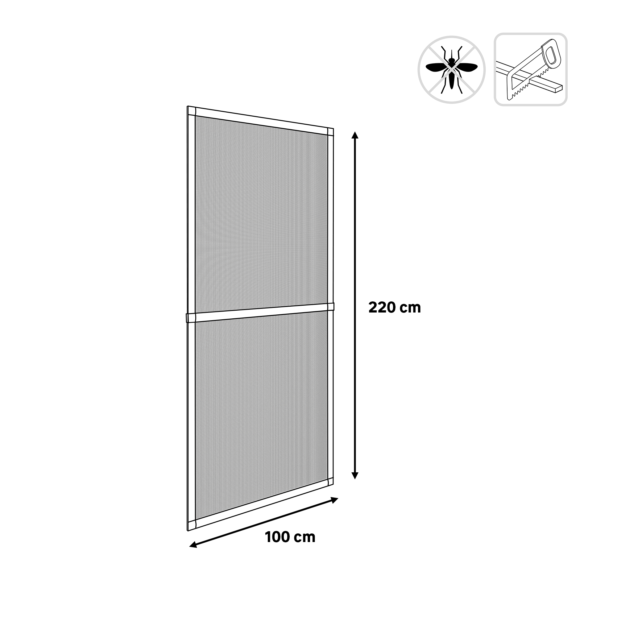 Mosquitera corredera 100x220cm aluminio recortable gris para puerta tela fibra de vidrio - 2