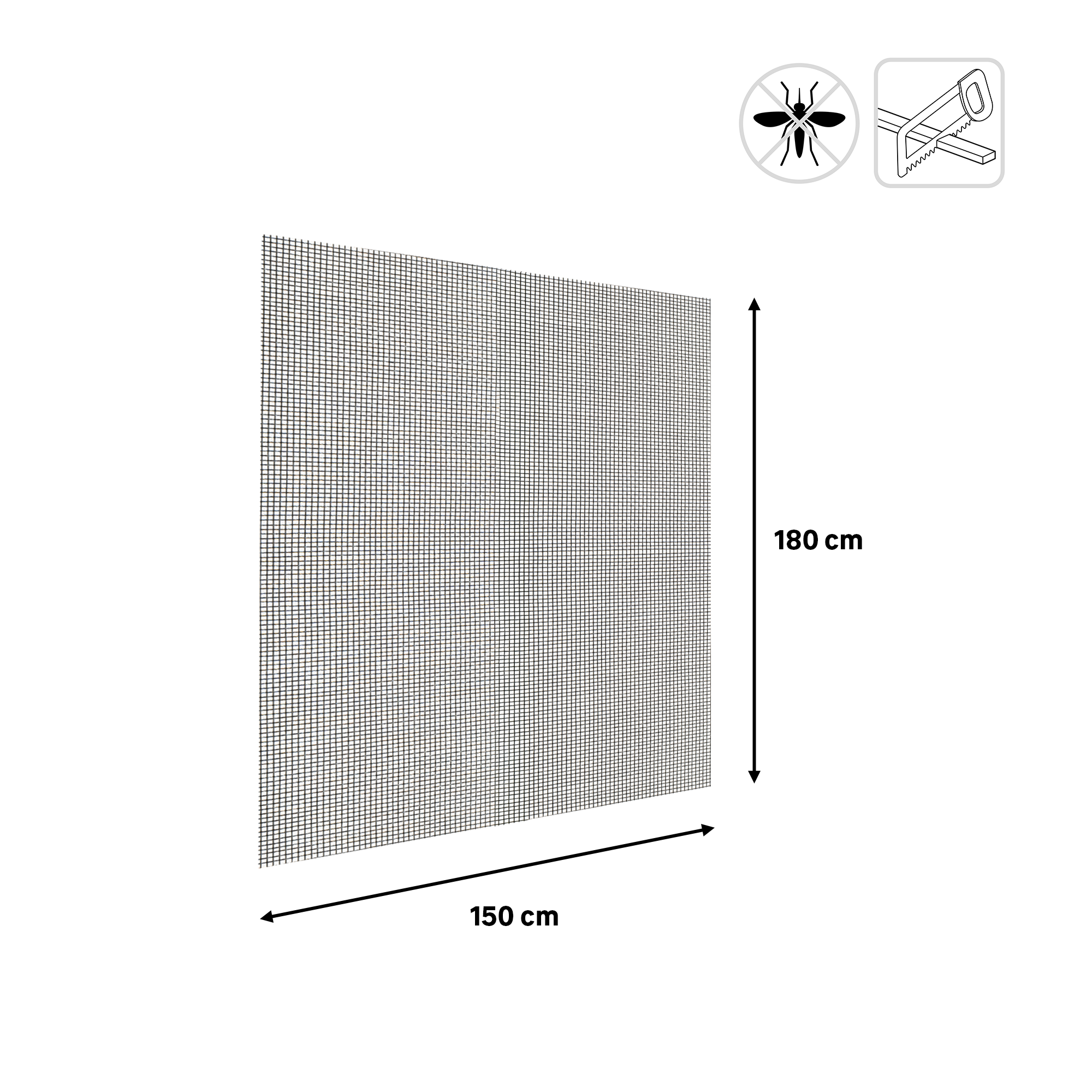 Tela de mosquitera poliester gris adhesiva 150x180cm recortable gris para ventana - 3