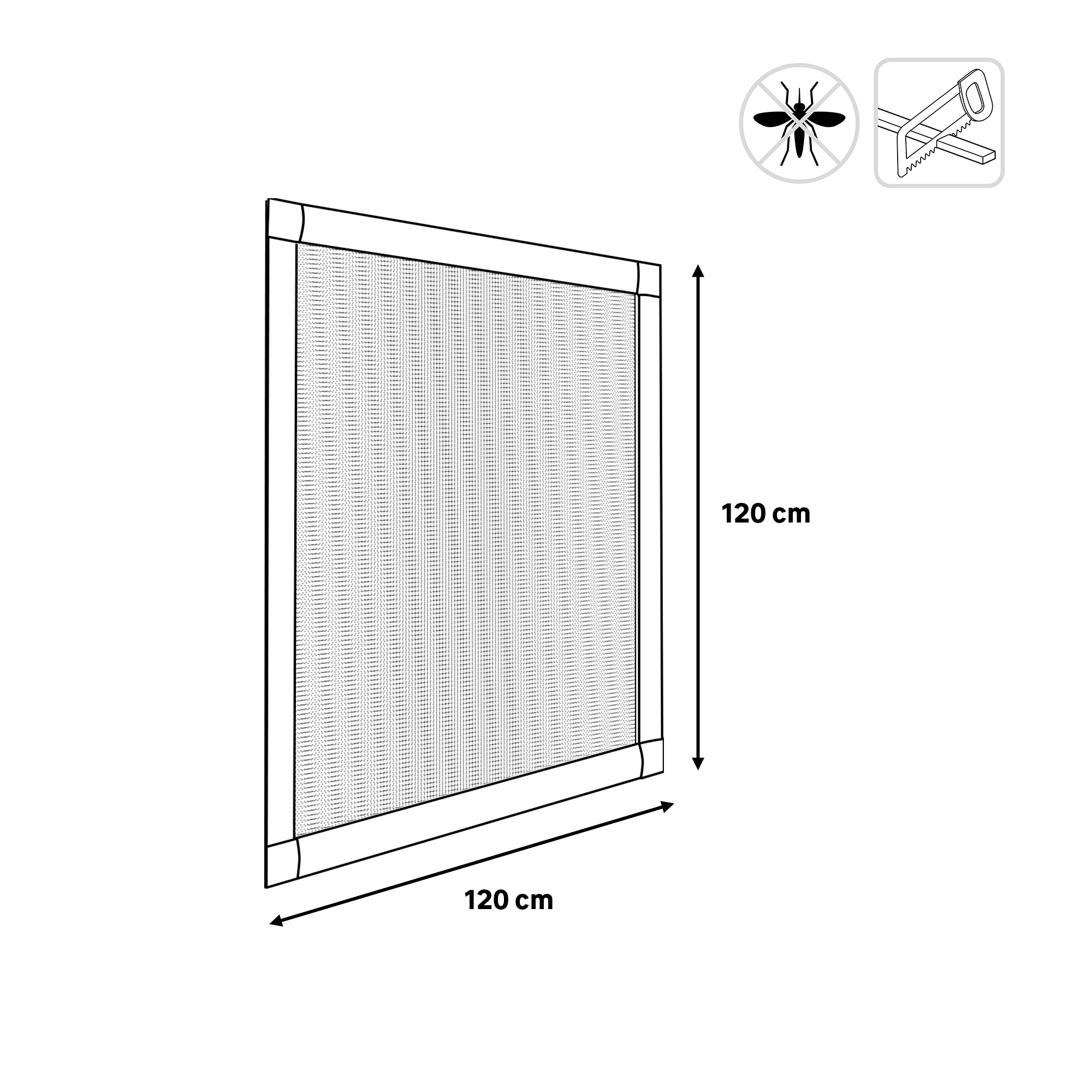 Mosquitera corredera 120x120cm aluminio recortable blanco para ventanta tela fibra de vidrio - 2