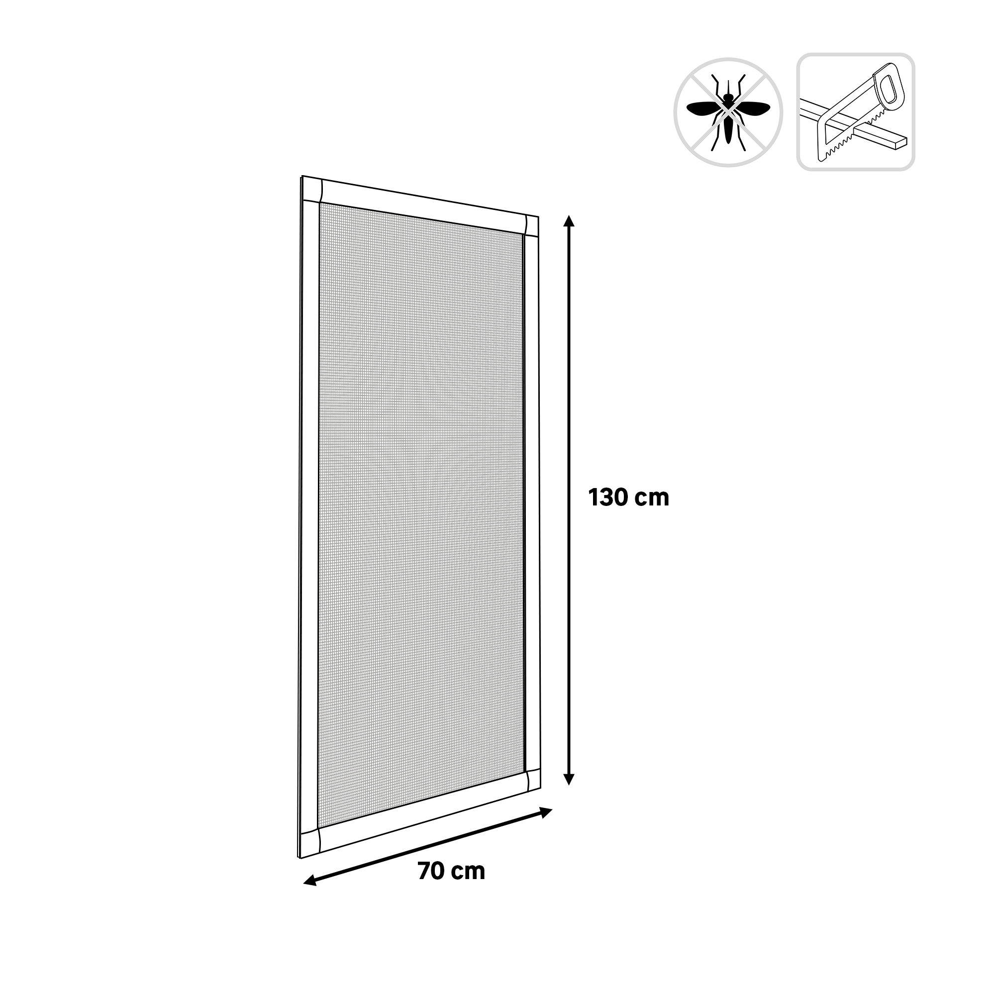 Mosquitera corredera 70x130cm aluminio recortable plata para ventana tela fibra de vidrio - 2