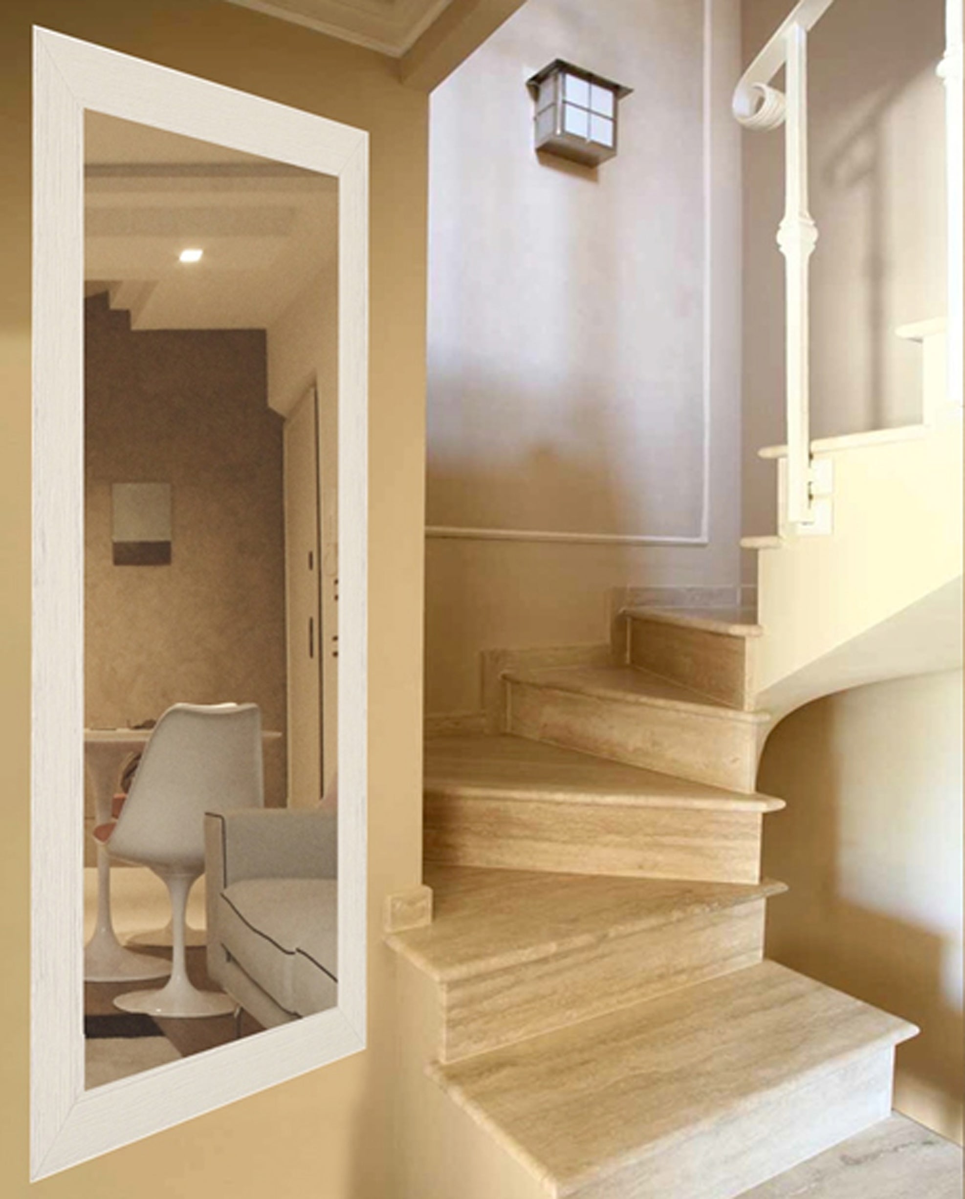 Specchio rettangolare in legno bianco 70 x 180 cm - 2