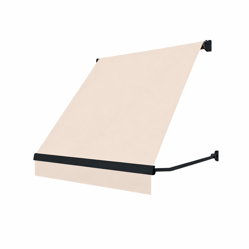 Toldo brazo punto recto 2x2m para ventana kenia manual con manivela estructura gris tela acrílica crudo