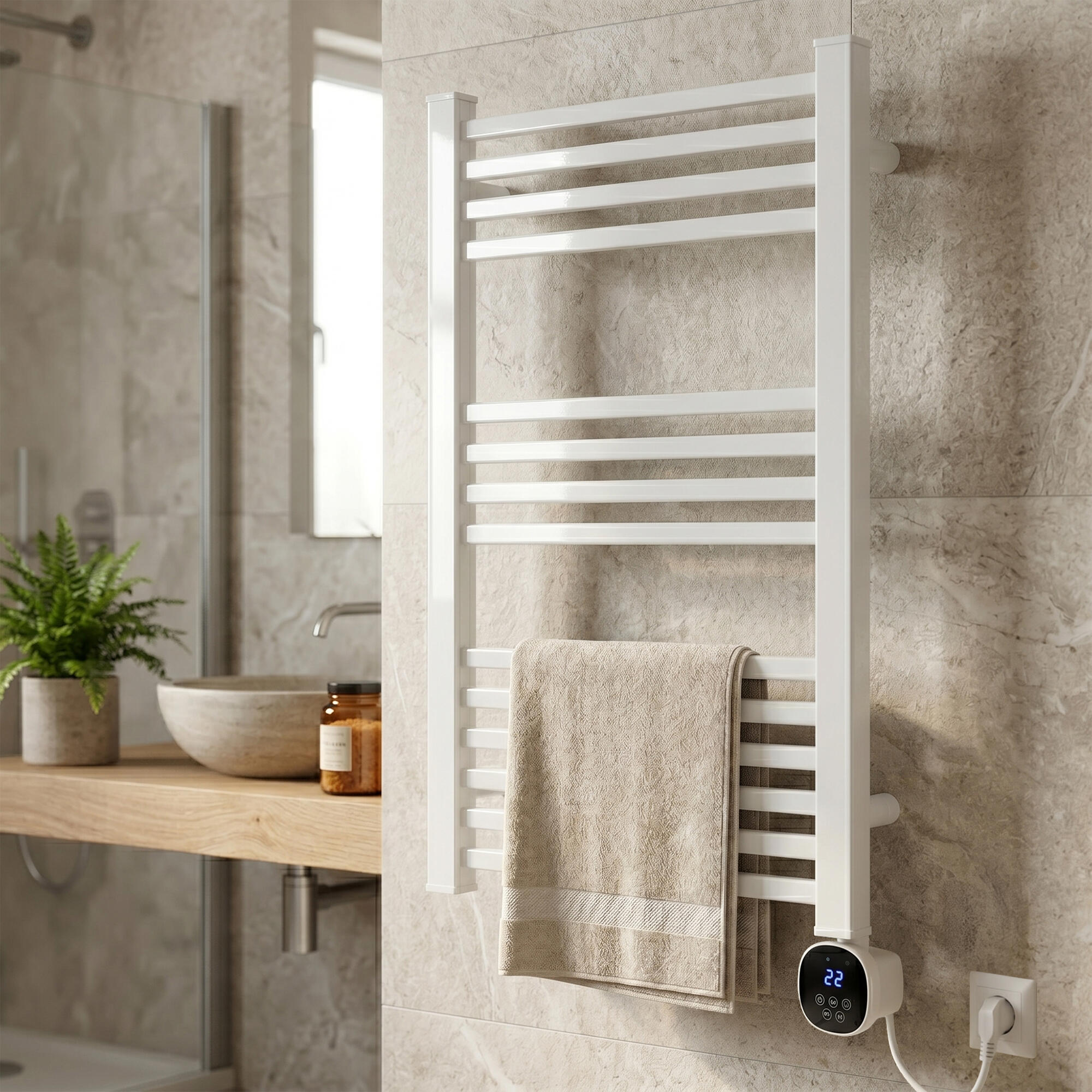 TOALLERO ELÉCTRICO PROGRAMABLE WIFI 500W BLANCO - 2