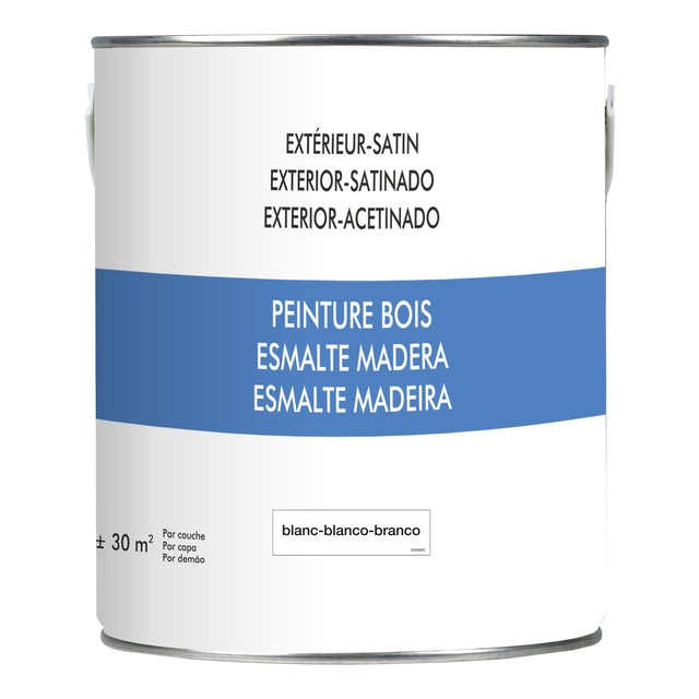 Peinture extérieure bois, blanc satiné 2.5l