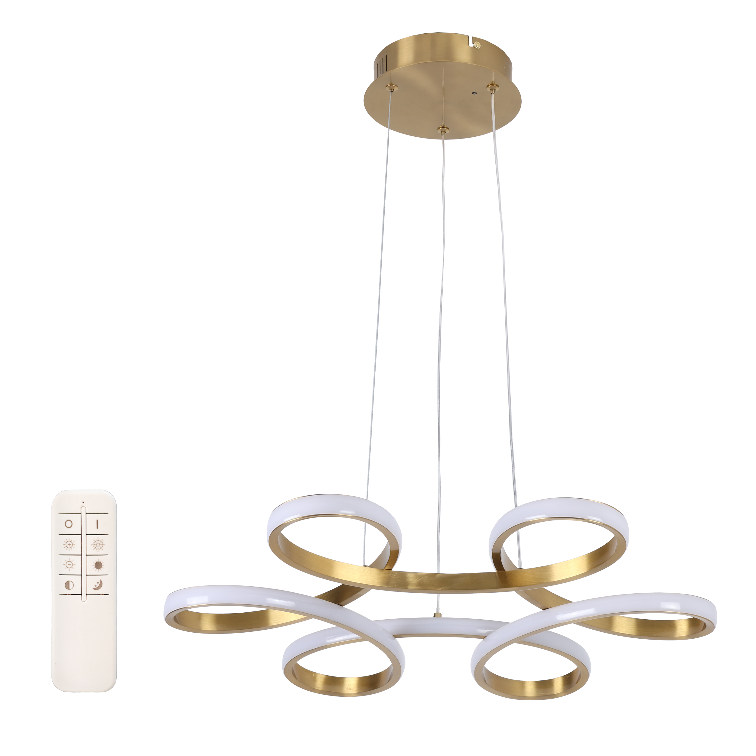 Lampa wisząca Fiore Gold z pilotem LED 5500 lm 40W barwa od ciepłej do zimnej złota Goldlux - 4