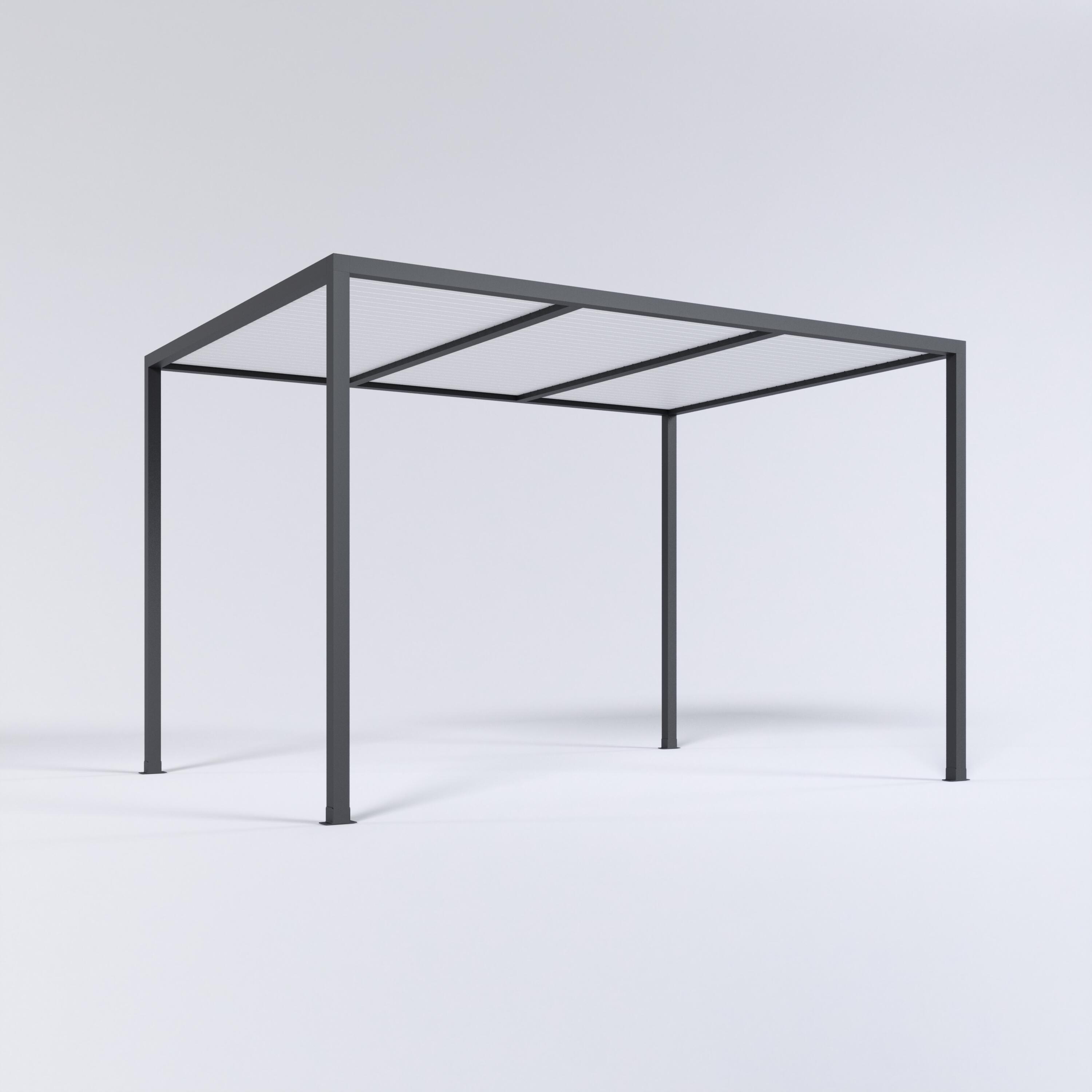 pergola de aluminio con cubierta paris de 400 cm x 300 gris