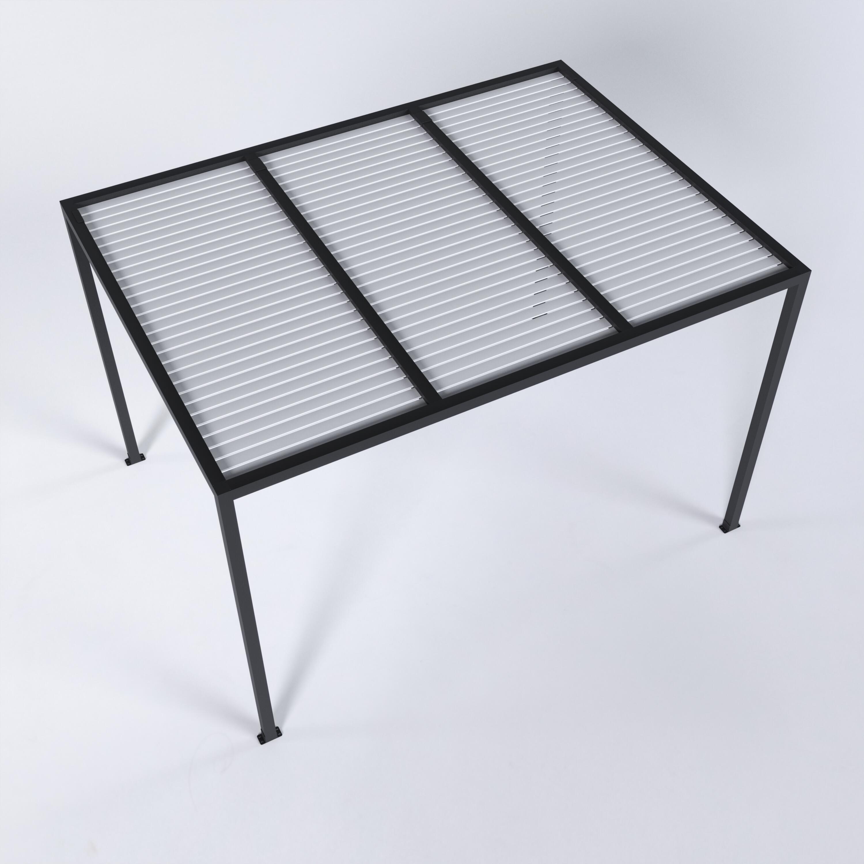 pergola de aluminio con cubierta paris de 500 cm gris