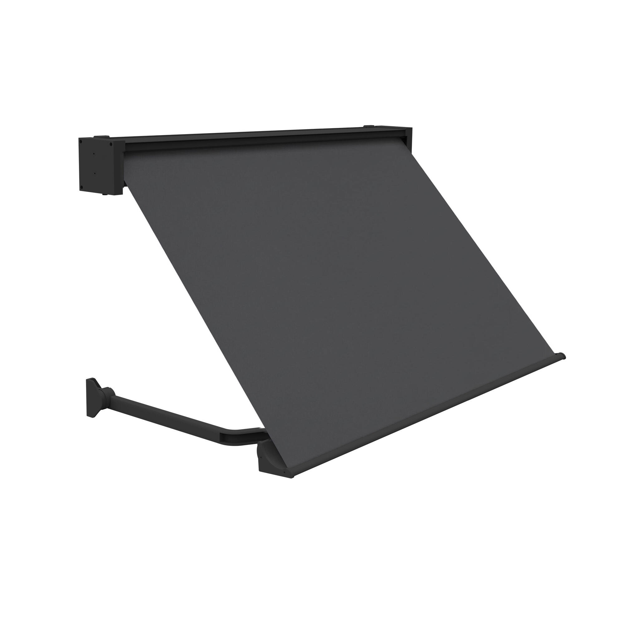 Toldo brazo punto recto 1.5x2m para ventana sabana cofre gris manual con manivela tela acrílica gris oscuro