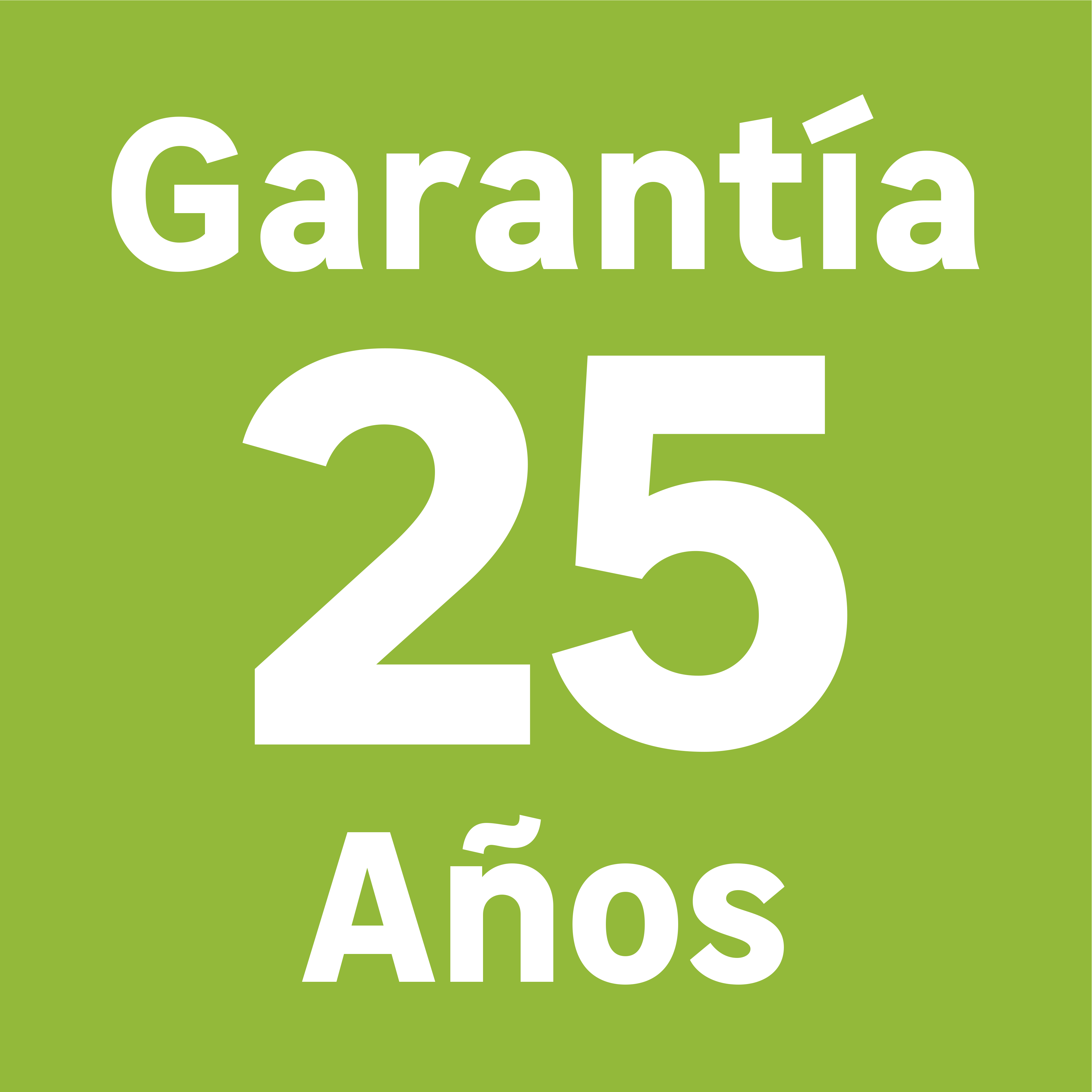 garantia 25 años - 2