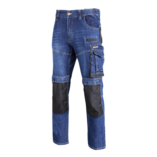 Spodnie robocze jeansy slim fit niebieskie rozmiar M (50) Lahti Pro