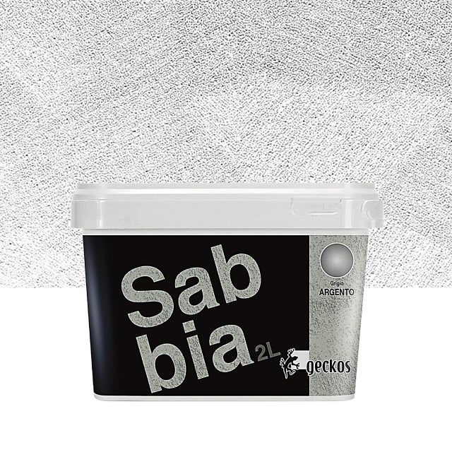 Pittura decorativa Sabbia GECKOS sabbiato grigio argento grigio argento 2 l
